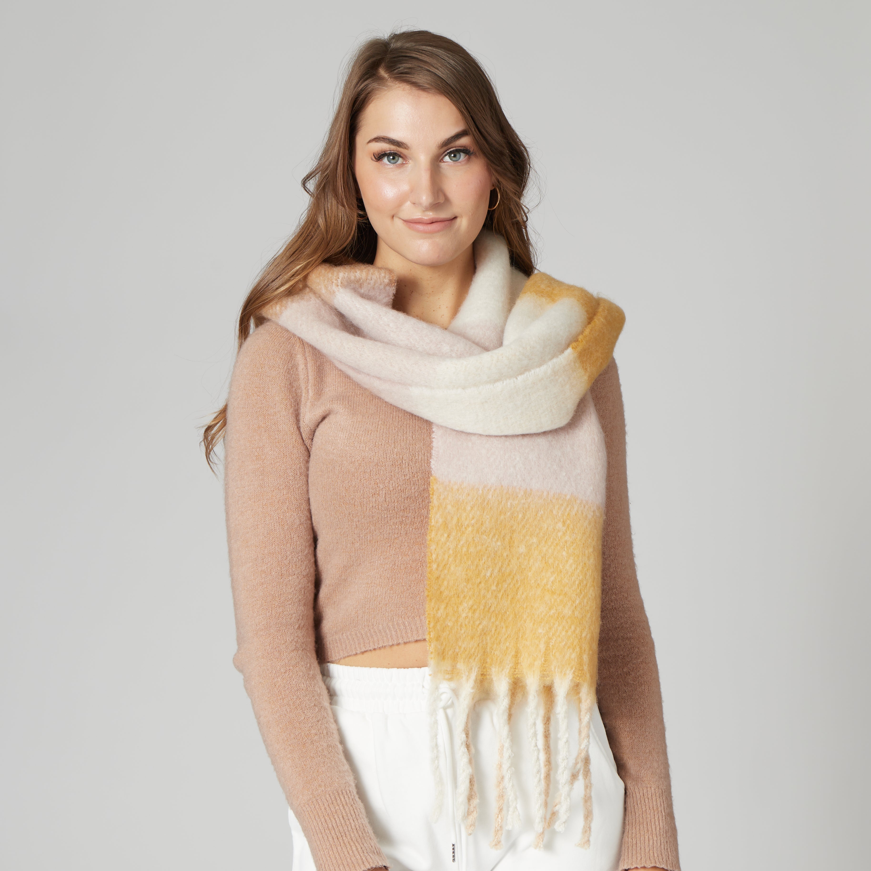 Jessie - Women's Heavy Woven Stripe Scarf 3 Jessie - Women's Heavy Woven Stripe Scarf