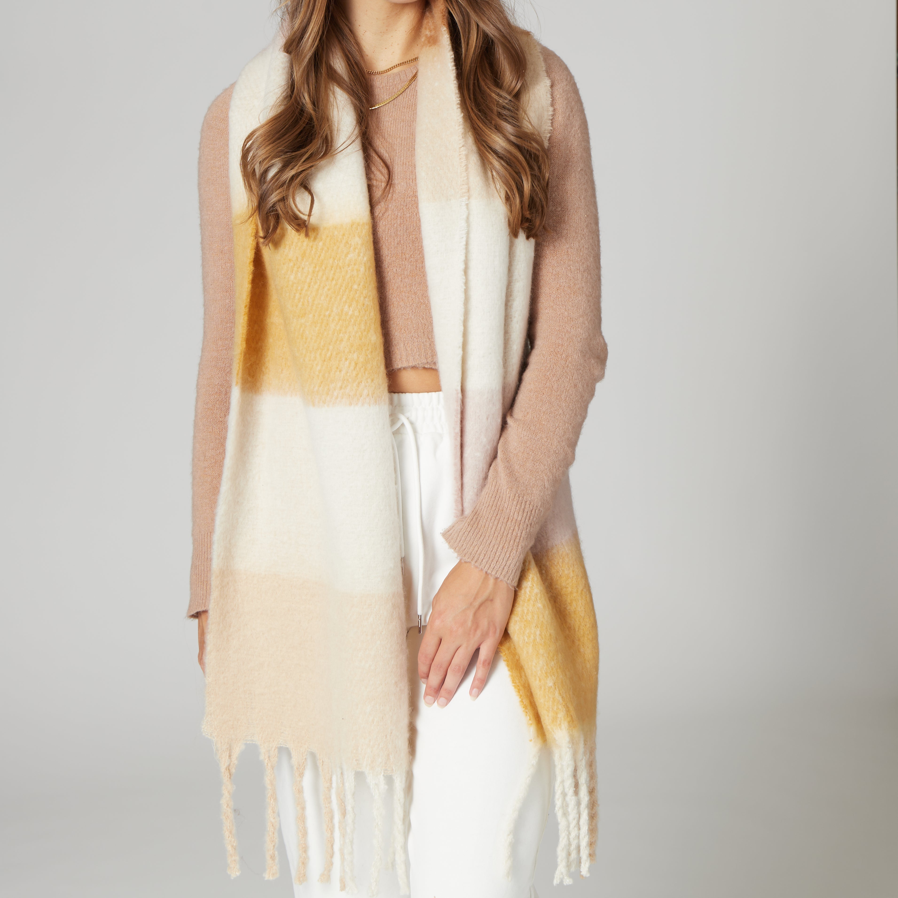 Jessie - Women's Heavy Woven Stripe Scarf 4 Jessie - Women's Heavy Woven Stripe Scarf