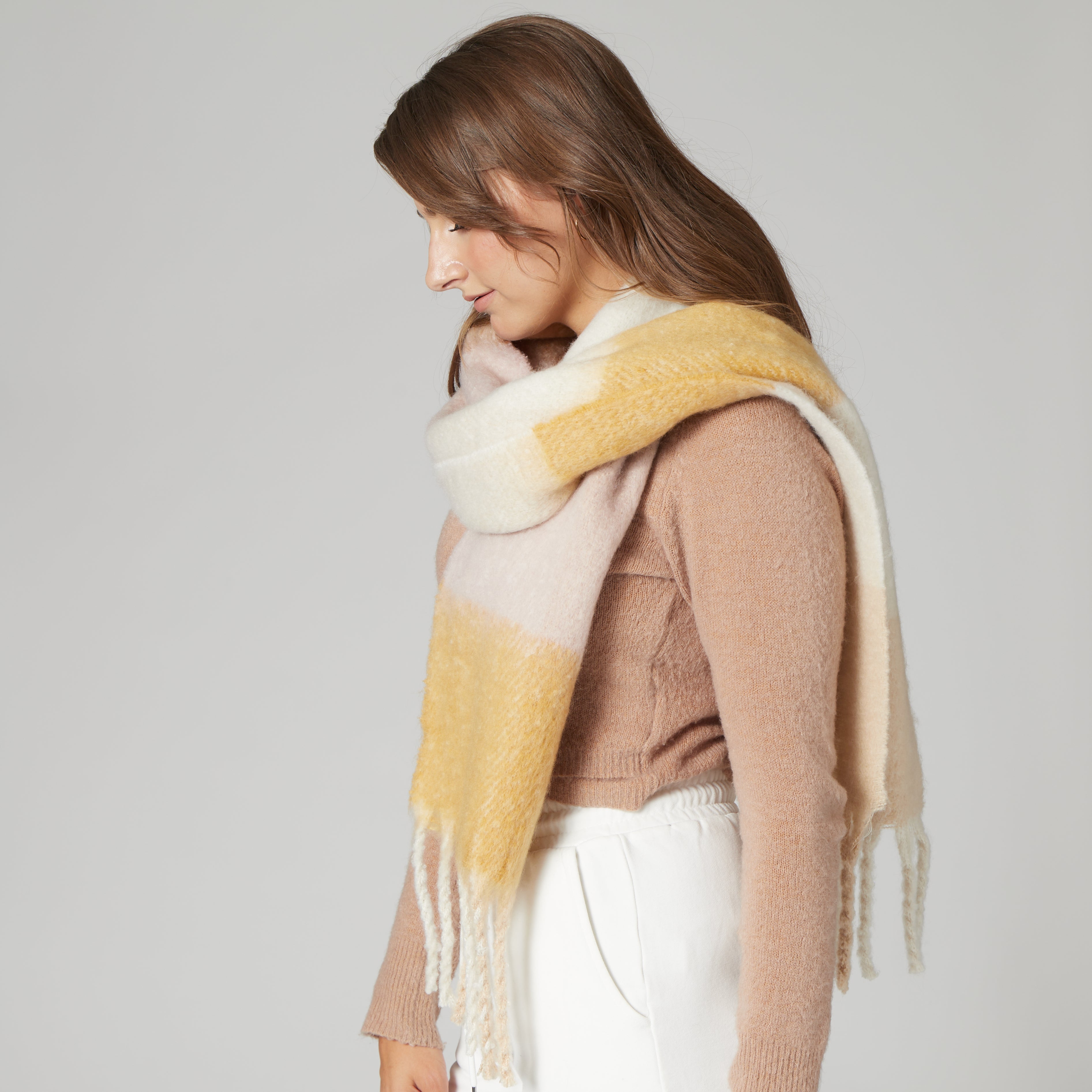 Jessie - Women's Heavy Woven Stripe Scarf 5 Jessie - Women's Heavy Woven Stripe Scarf