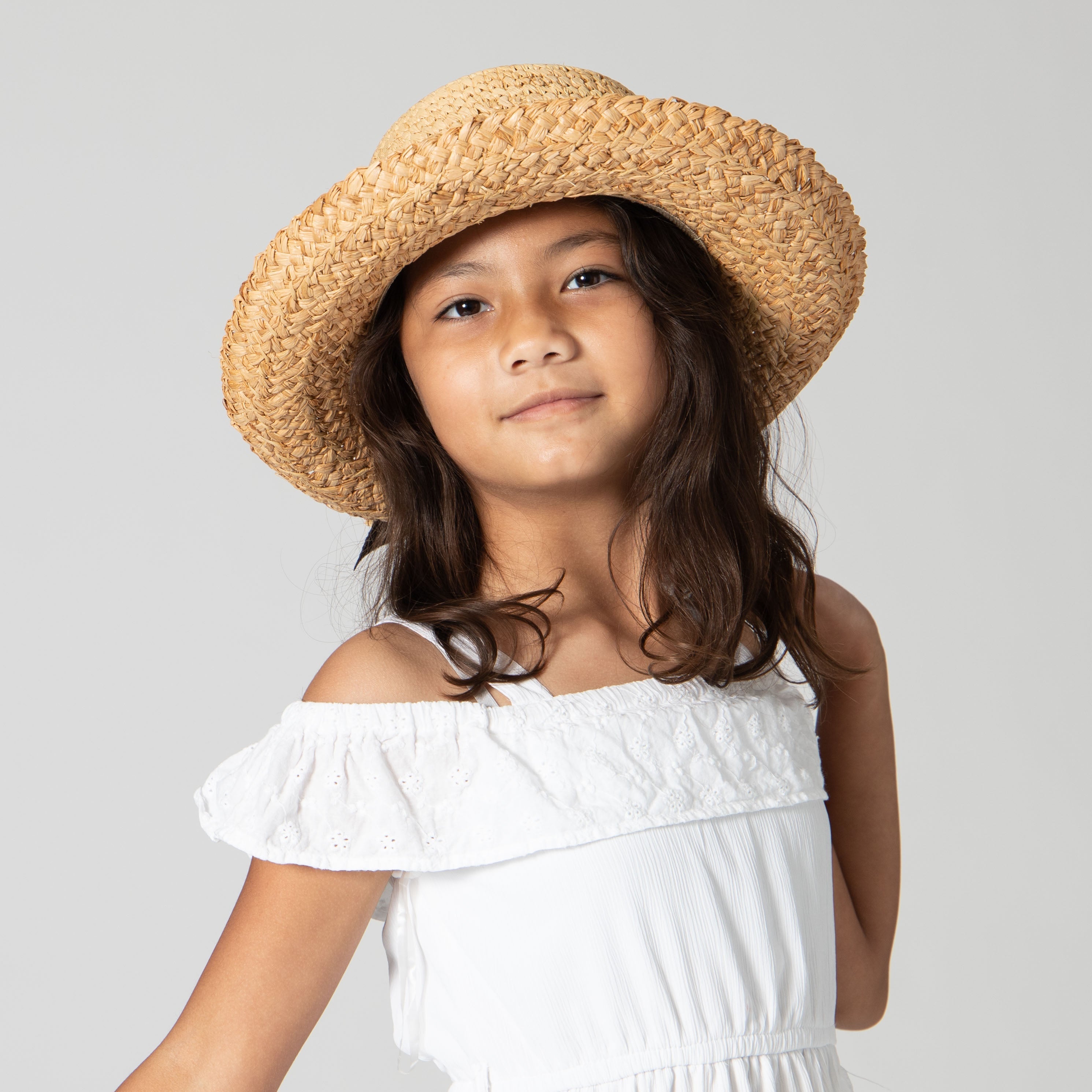Kids' Raffia Hat With Ribbon (RHL9) 5 Kids' Raffia Hat With Ribbon (RHL9)