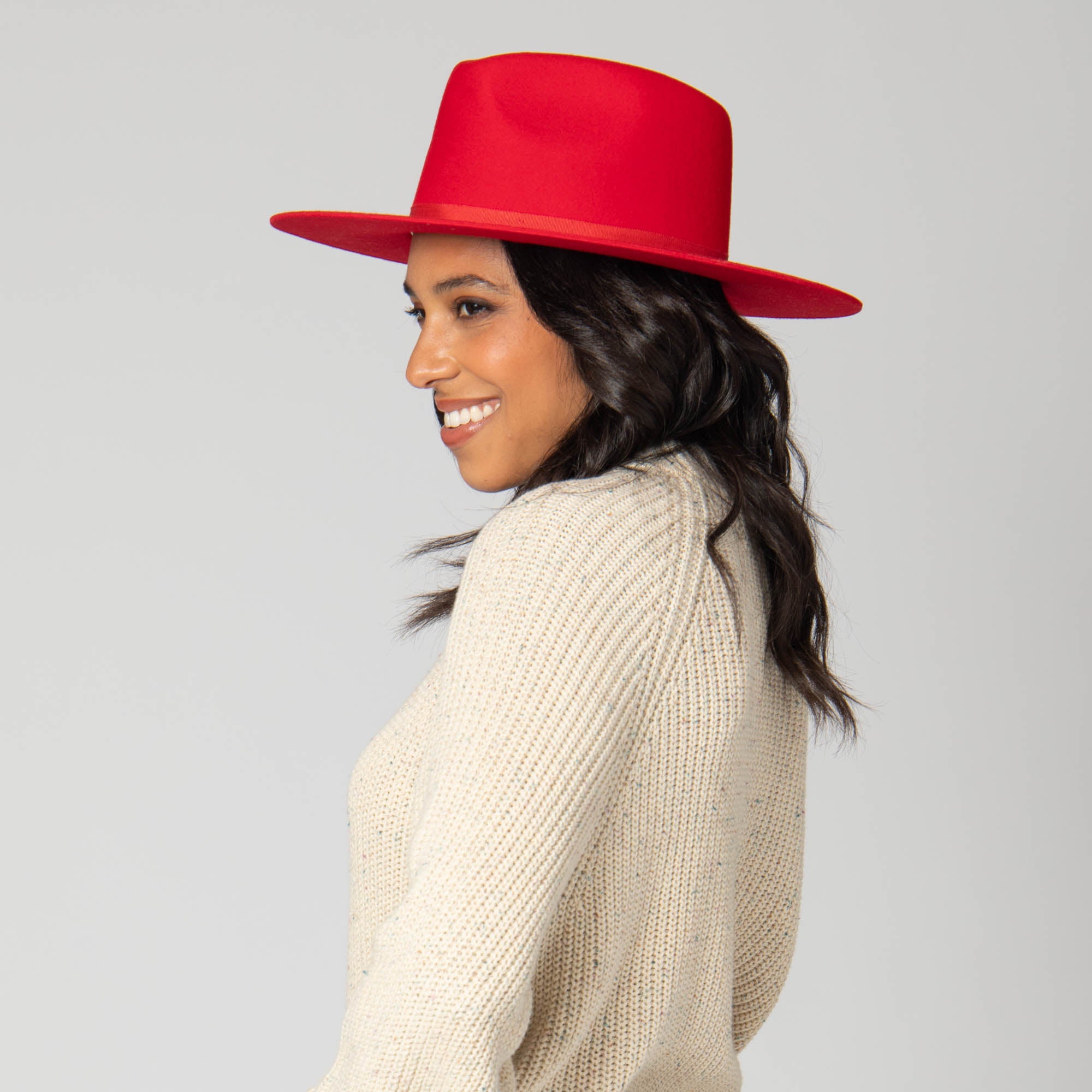 Lucy - Wool Felt Fedora with Tonal Grossgrain Band 4 Lucy - Wool Felt Fedora with Tonal Grossgrain Band