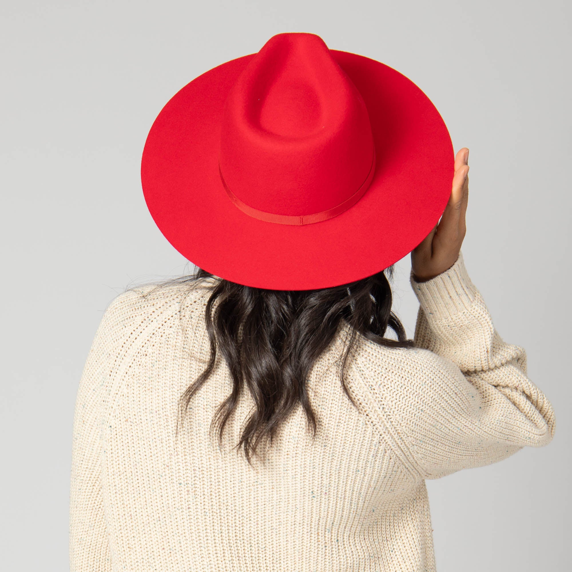 Lucy - Wool Felt Fedora with Tonal Grossgrain Band 5 Lucy - Wool Felt Fedora with Tonal Grossgrain Band