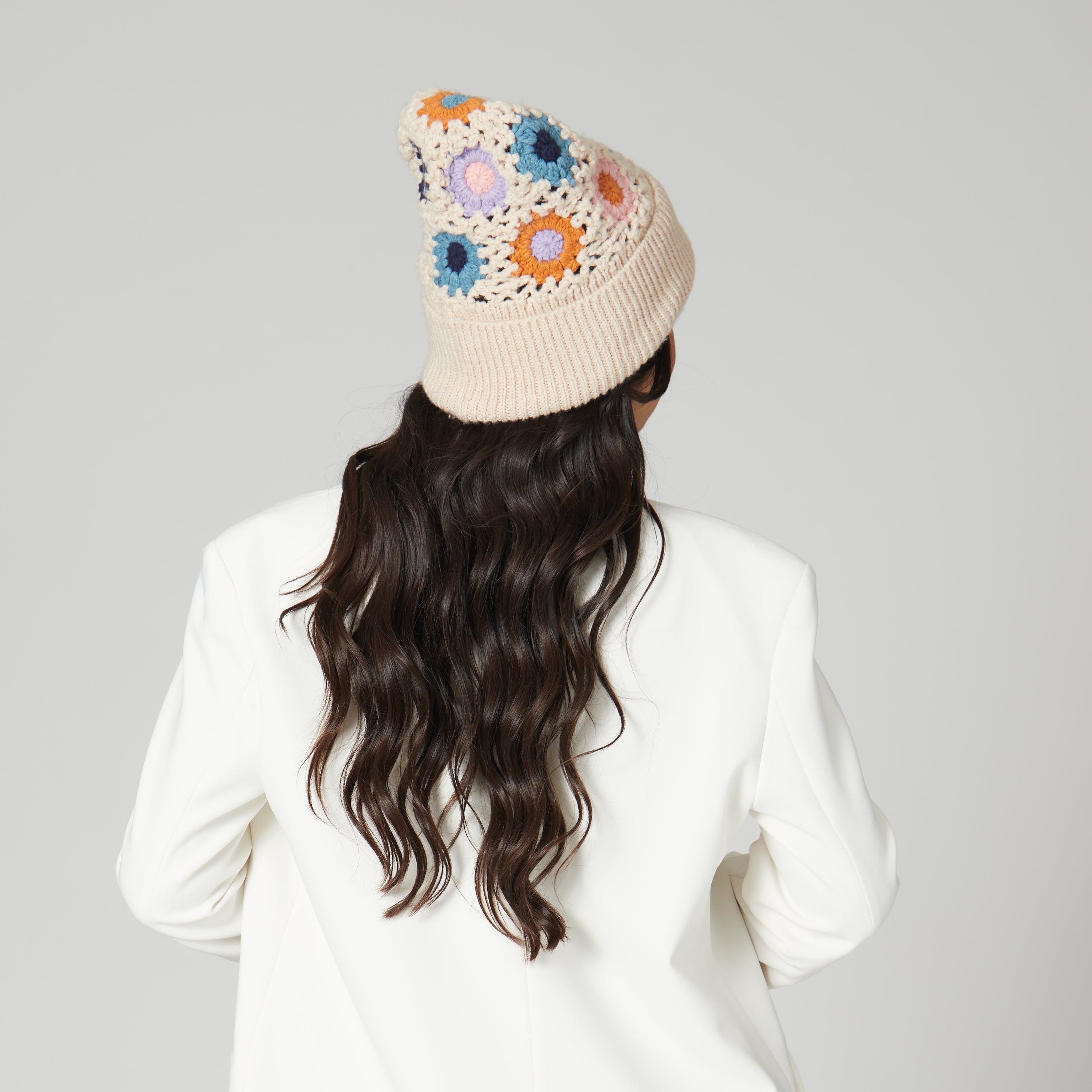 Maybelle - Granny Square Knit Cuff Beanie 8 Maybelle - Granny Square Knit Cuff Beanie