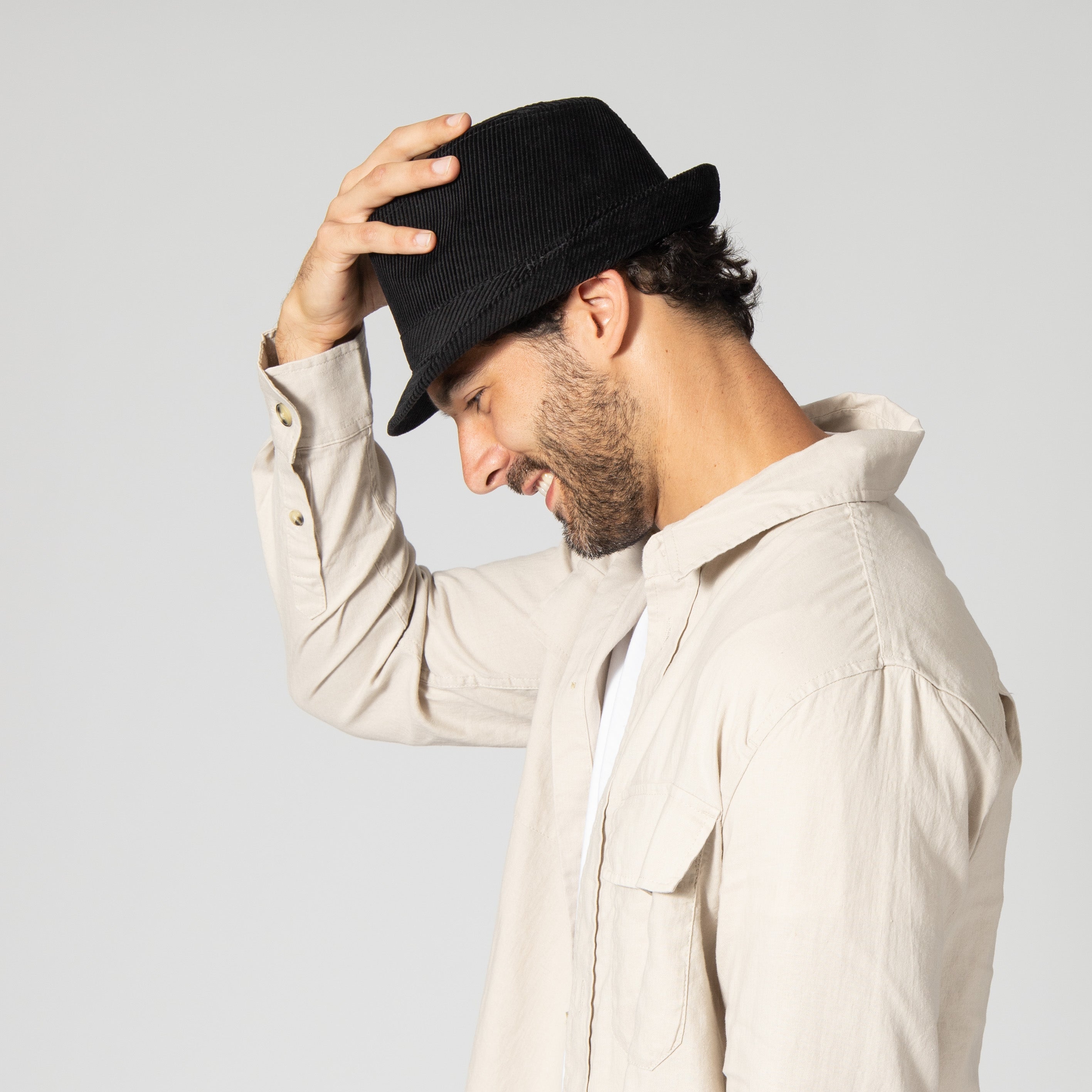 Men's Cut And Sew Corduroy Fedora 5 Men's Cut And Sew Corduroy Fedora