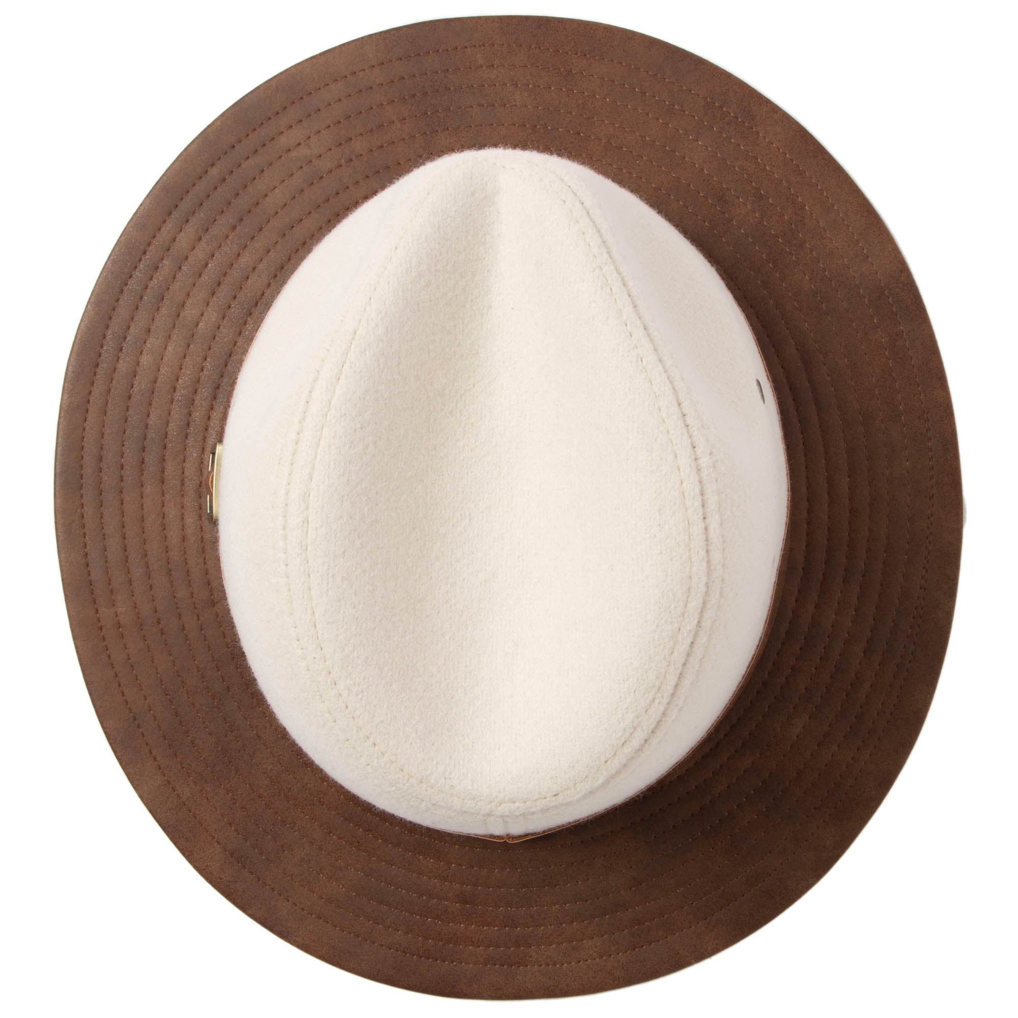 Men's Faux Felt Fedora with Matching Faux Leather Band 12 Men's Faux Felt Fedora with Matching Faux Leather Band