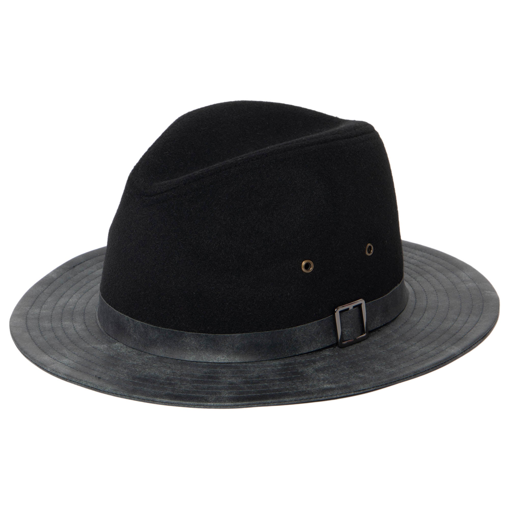 Men's Faux Felt Fedora with Matching Faux Leather Band 13 Men's Faux Felt Fedora with Matching Faux Leather Band