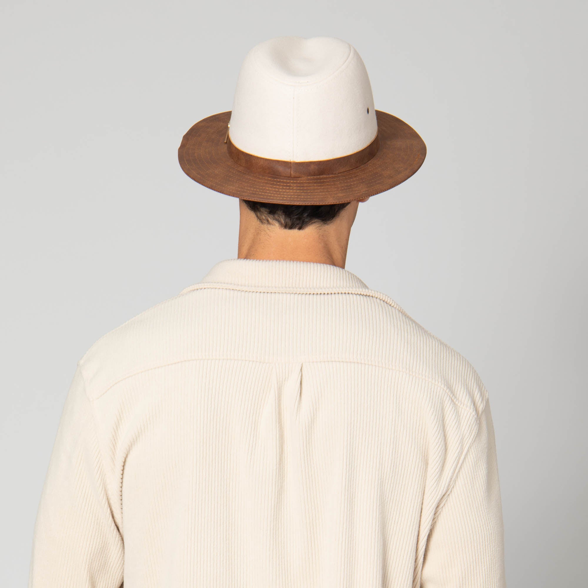 Men's Faux Felt Fedora with Matching Faux Leather Band 7 Men's Faux Felt Fedora with Matching Faux Leather Band