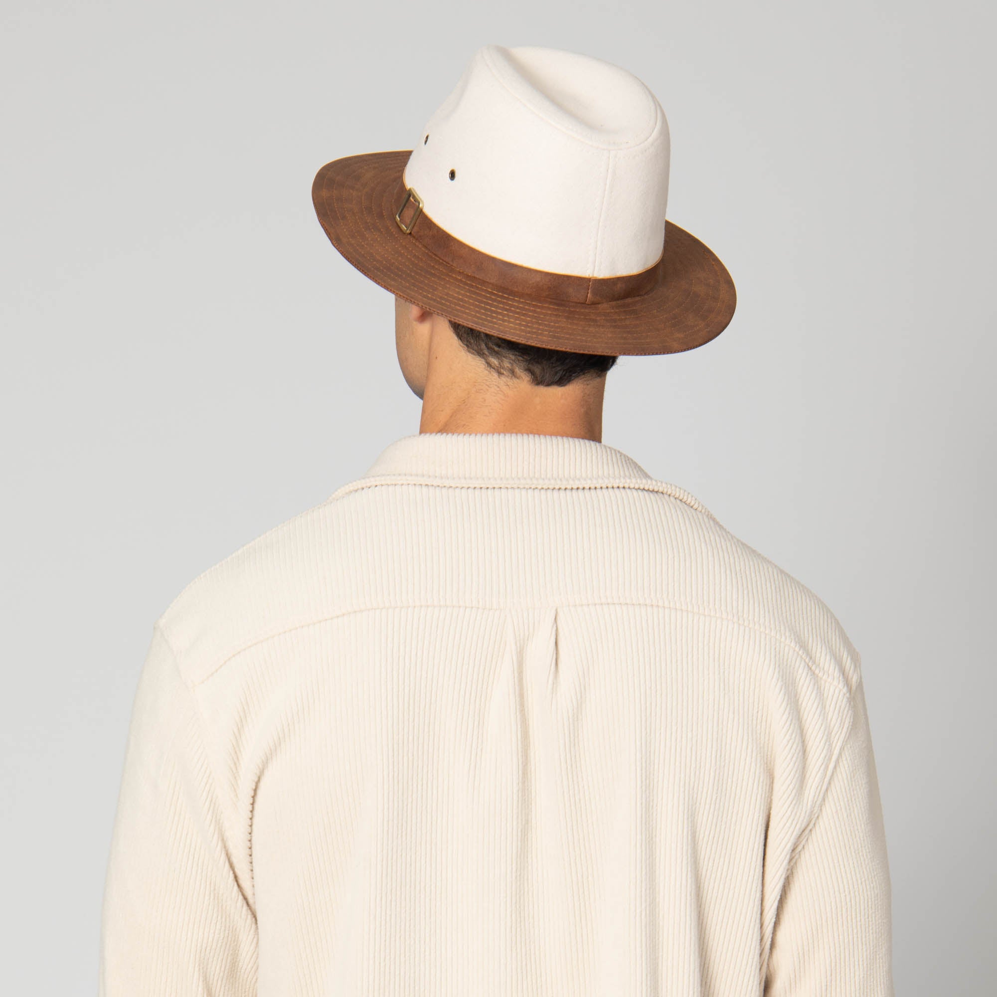 Men's Faux Felt Fedora with Matching Faux Leather Band 9 Men's Faux Felt Fedora with Matching Faux Leather Band