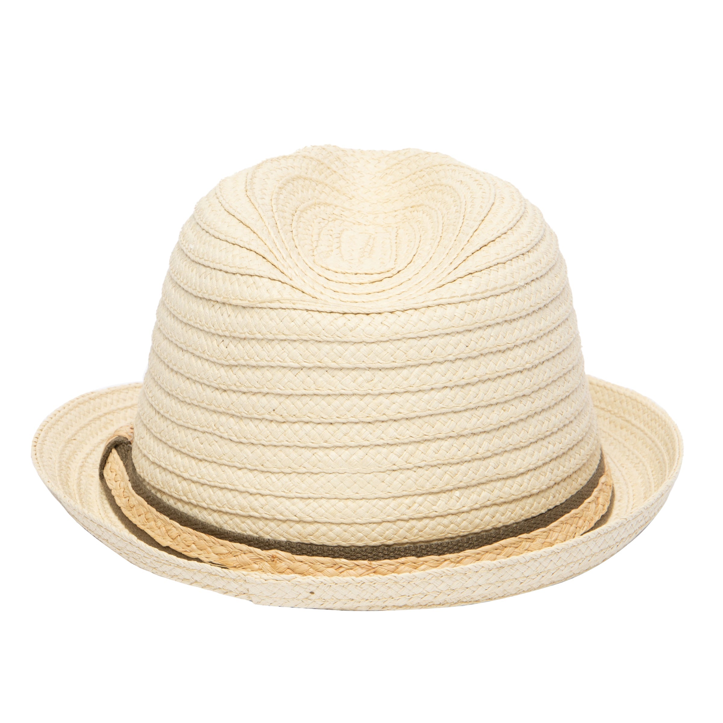 Men's Fedora With Layered Webbing & Raffia Trim 6 Men's Fedora With Layered Webbing & Raffia Trim