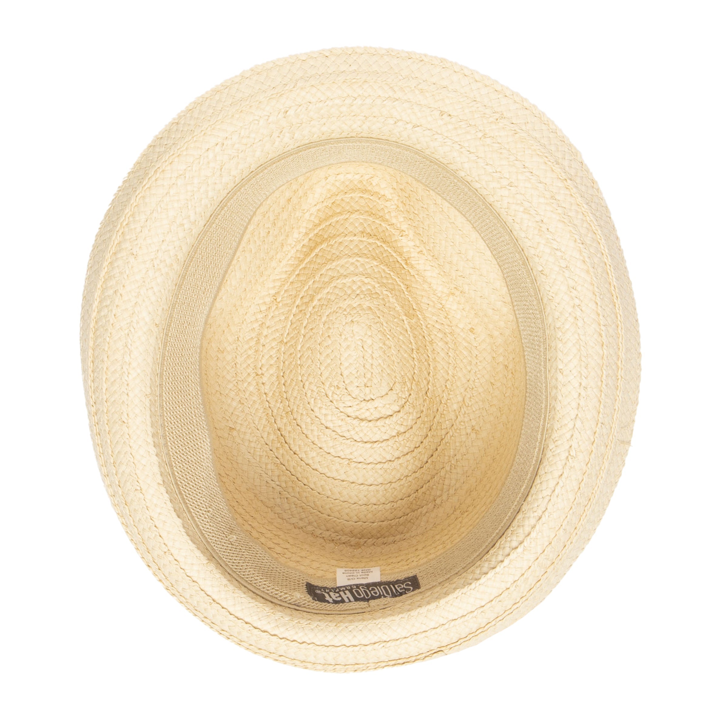 Men's Fedora With Layered Webbing & Raffia Trim 8 Men's Fedora With Layered Webbing & Raffia Trim