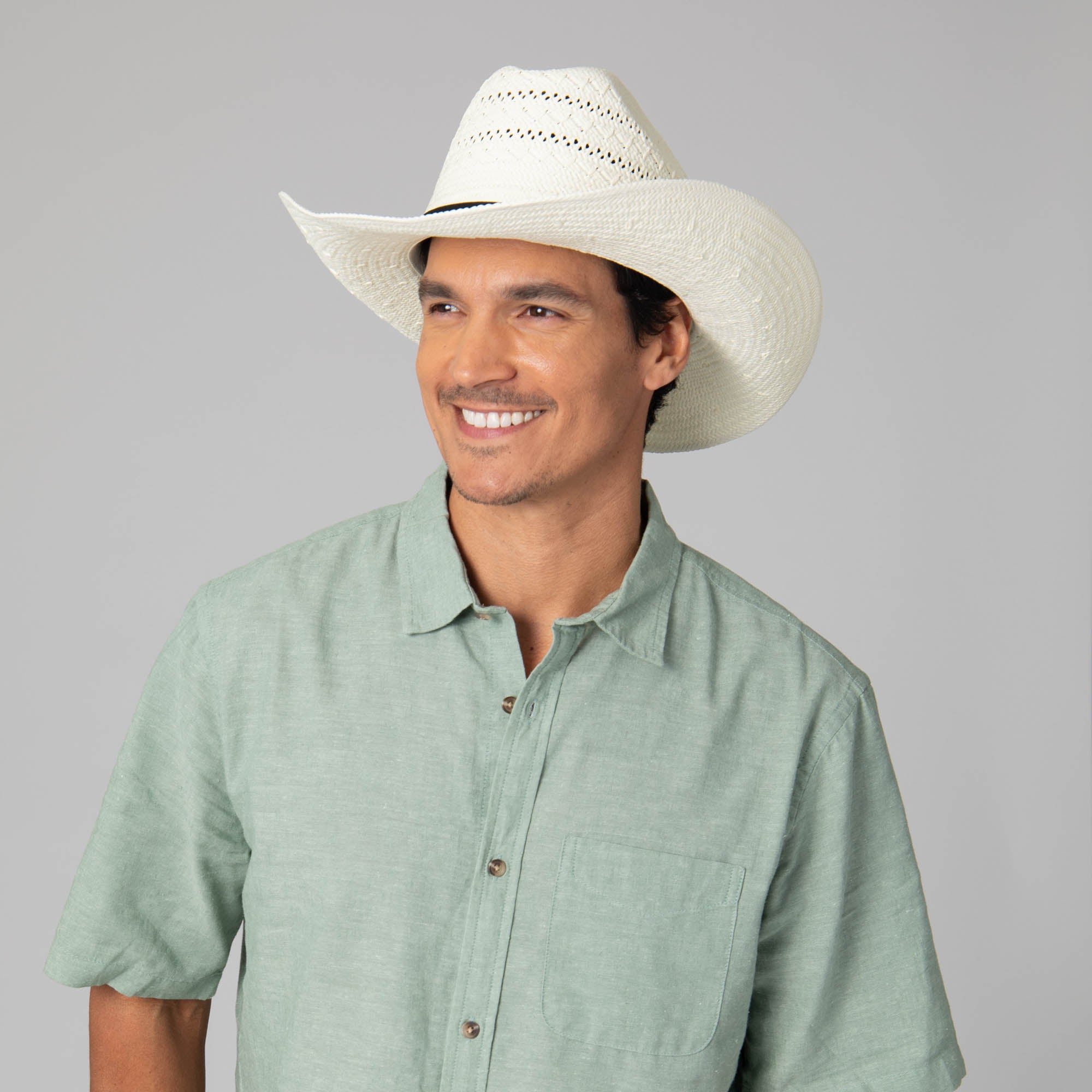 Mens Ivory Cowboy Hat with Cattleman's Crease 3 Mens Ivory Cowboy Hat with Cattleman's Crease