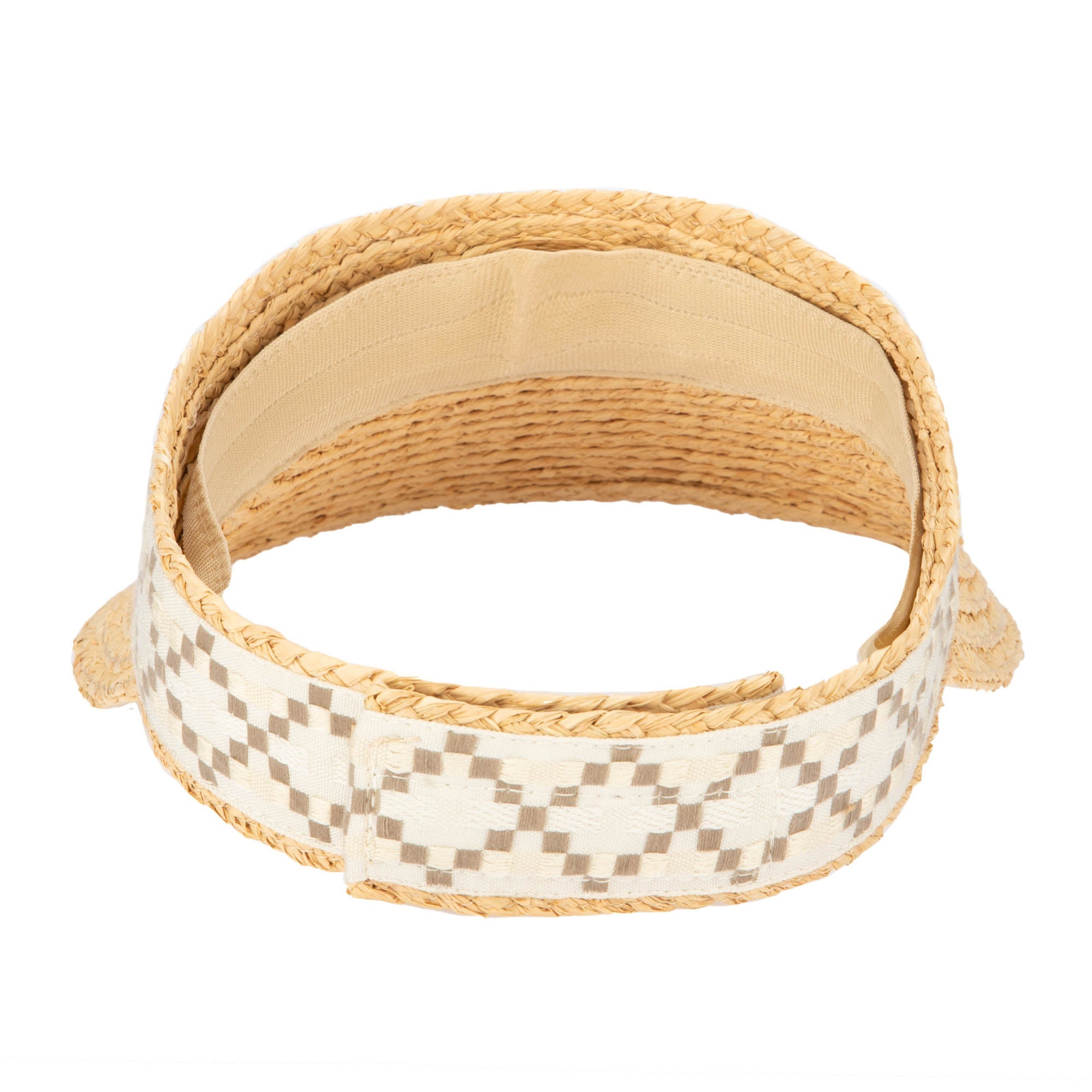 Past Noon - Women's Raffia Braid Visor with Jacquard Band 4 Past Noon - Women's Raffia Braid Visor with Jacquard Band