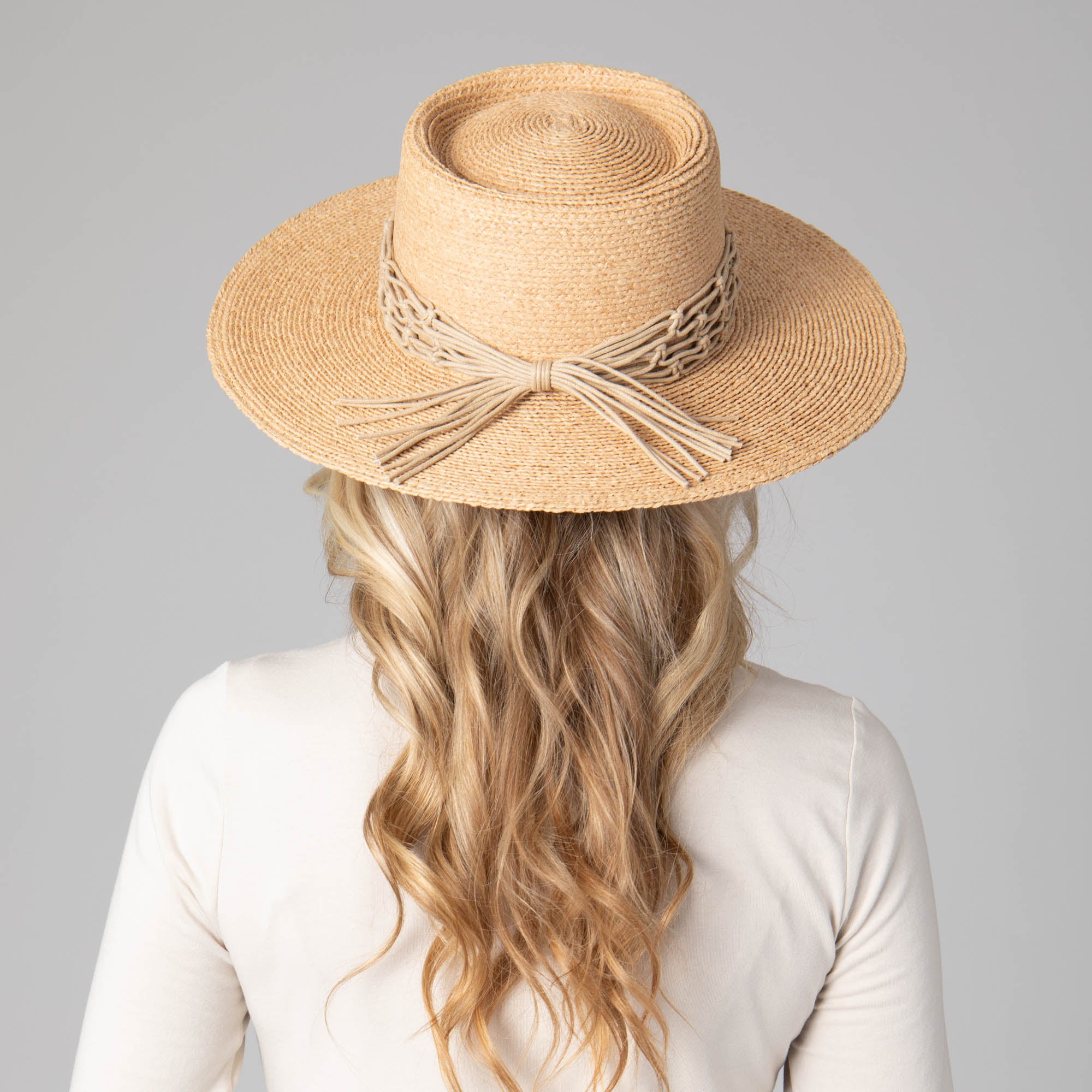 Sandy Beach - Women's Raffia Braided Telescope Boater 6 Sandy Beach - Women's Raffia Braided Telescope Boater