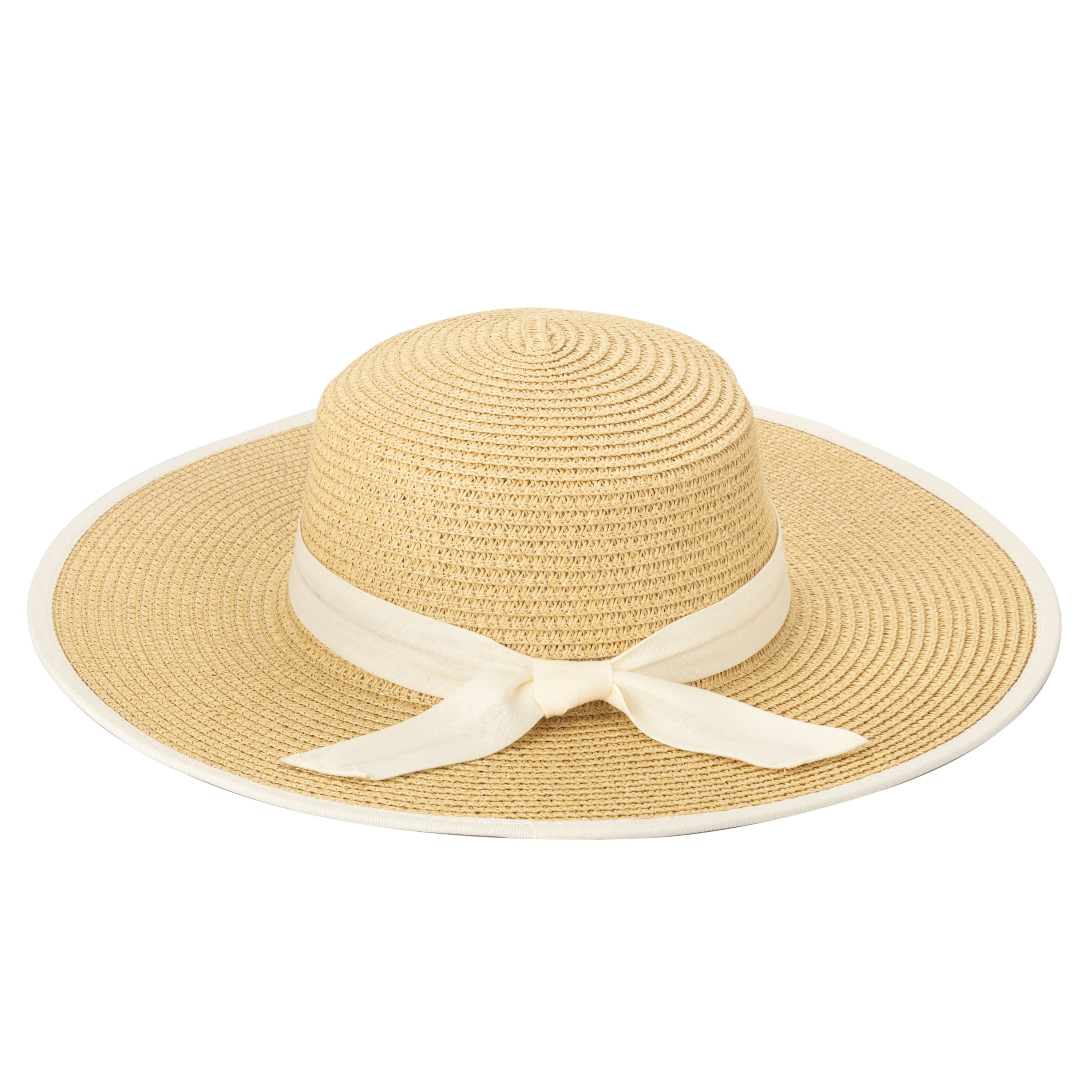 Women's Boater With Pop Color Grosgrain and Bound Edge 3 Women's Boater With Pop Color Grosgrain and Bound Edge