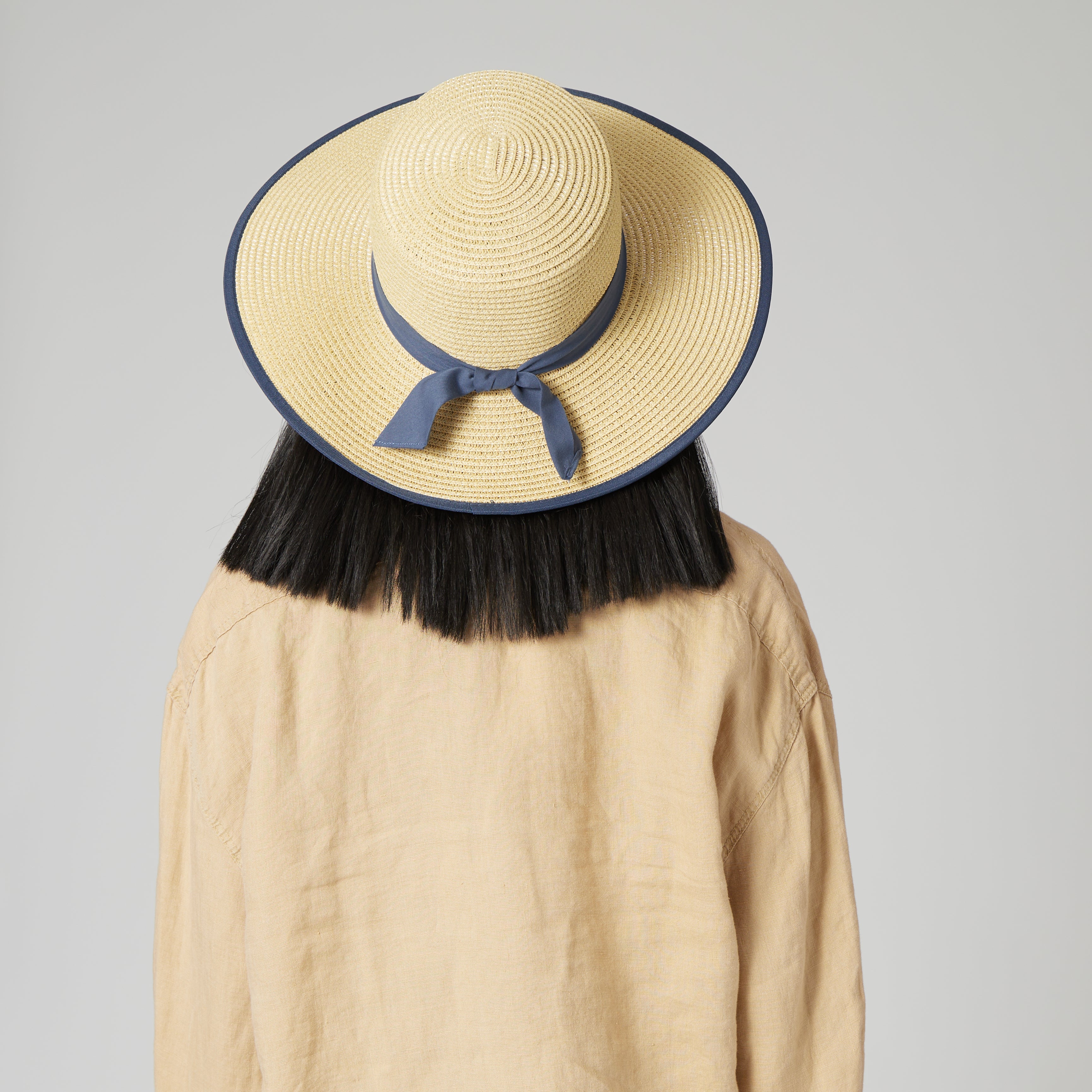 Women's Boater With Pop Color Grosgrain and Bound Edge 7 Women's Boater With Pop Color Grosgrain and Bound Edge