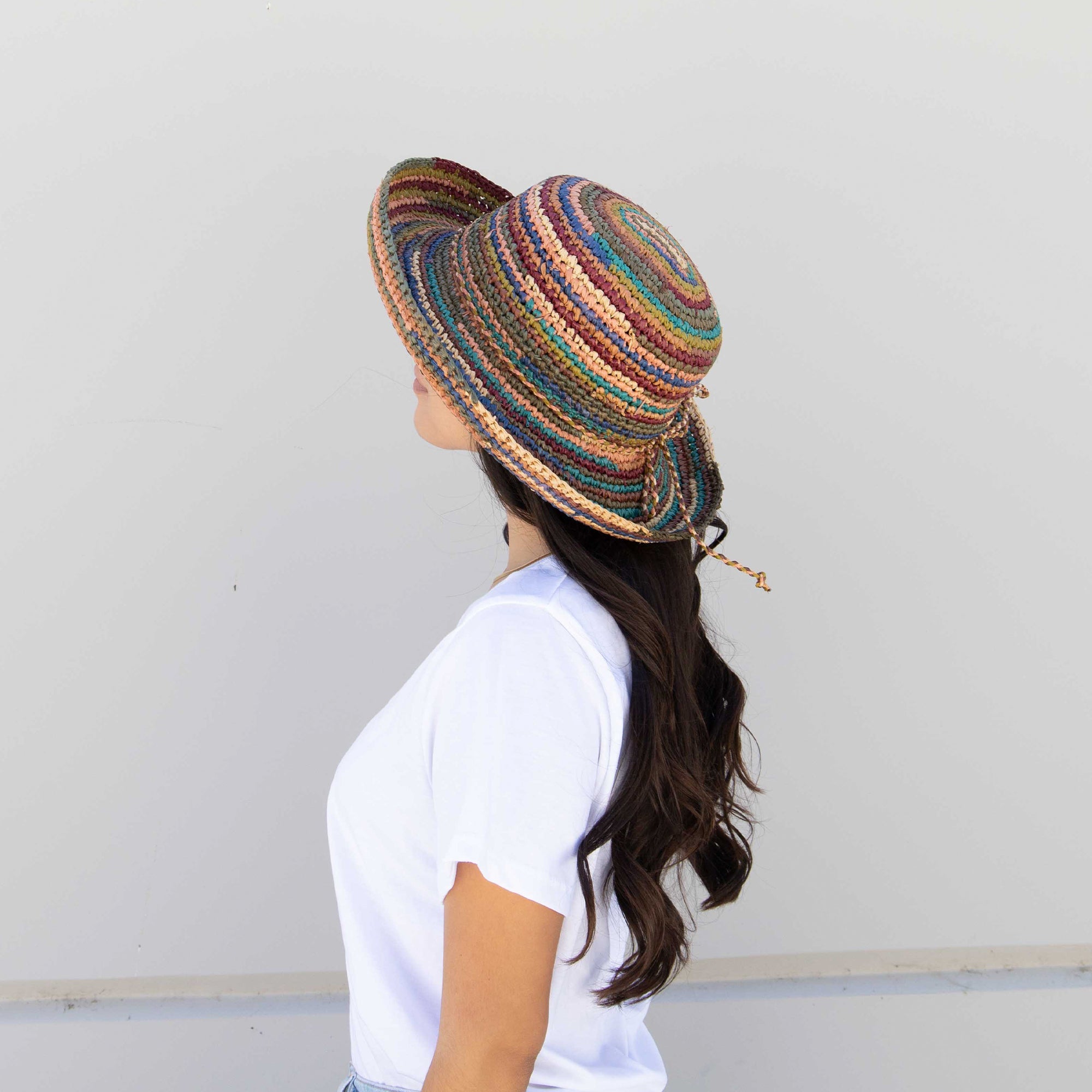 Women's Crocheted Raffia Kettle Brim Hat 6 Women's Crocheted Raffia Kettle Brim Hat