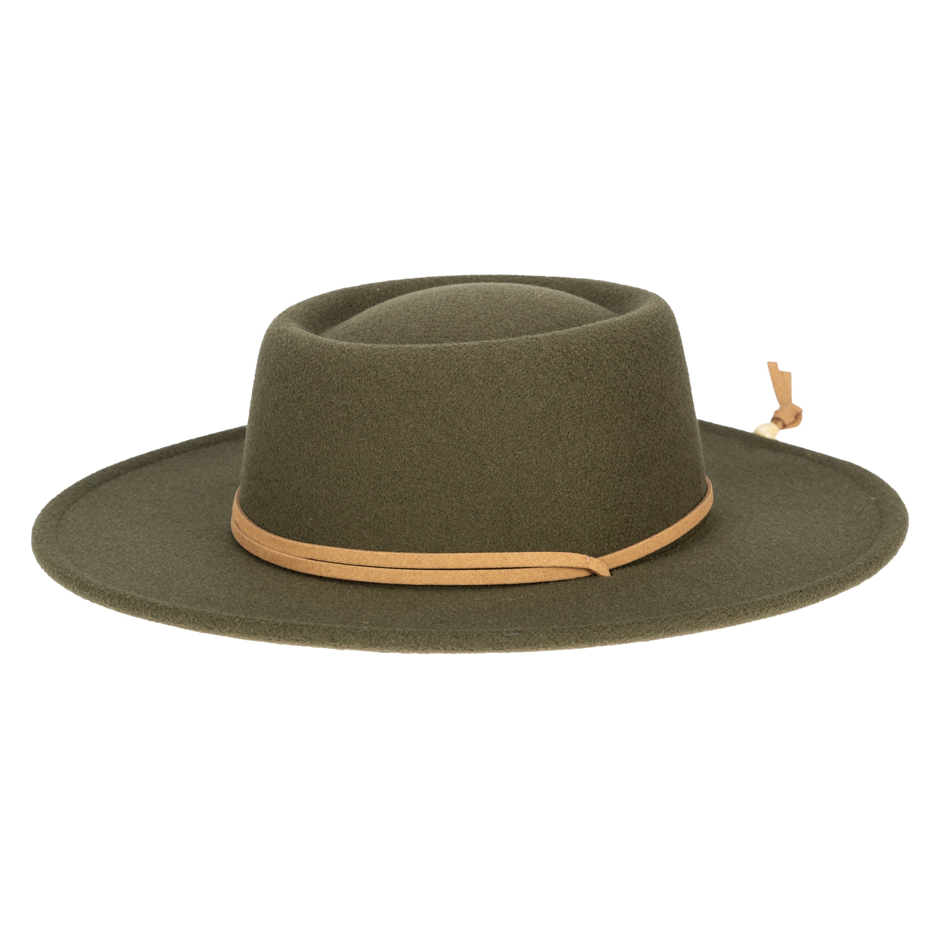 Women's Faux Felt Boater W/ Faux Leather Chin Cord 11 Women's Faux Felt Boater W/ Faux Leather Chin Cord