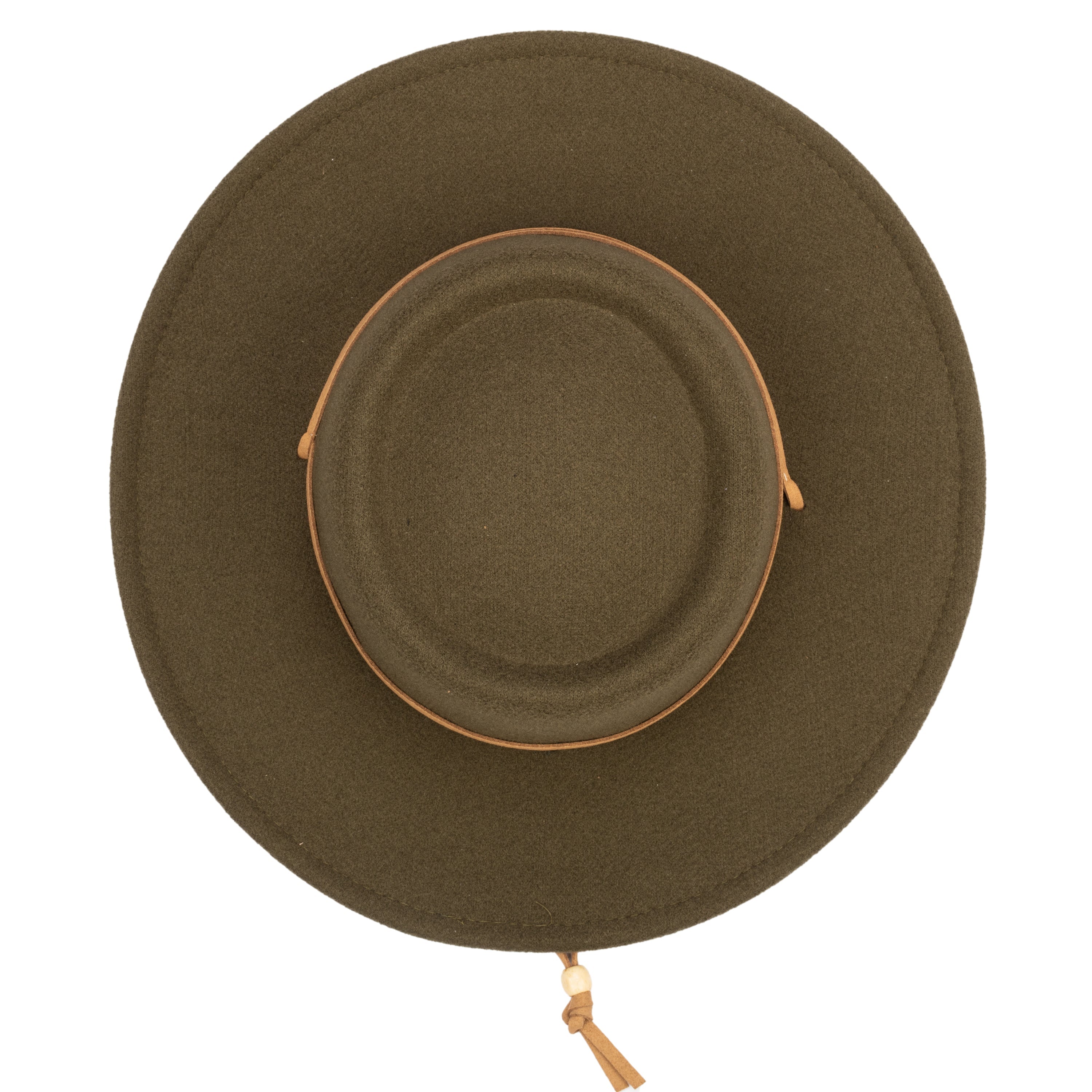 Women's Faux Felt Boater W/ Faux Leather Chin Cord 19 Women's Faux Felt Boater W/ Faux Leather Chin Cord