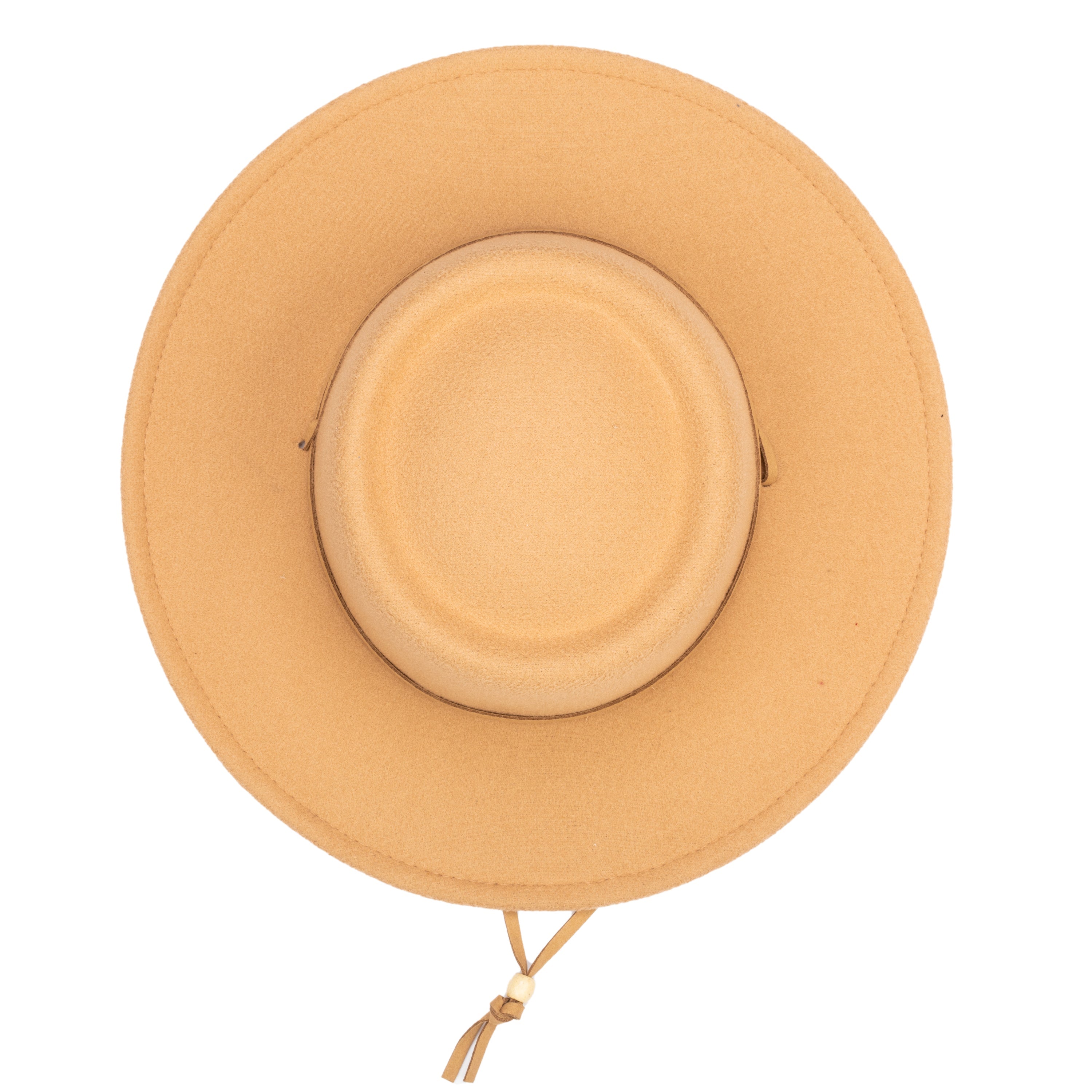 Women's Faux Felt Boater W/ Faux Leather Chin Cord 23 Women's Faux Felt Boater W/ Faux Leather Chin Cord