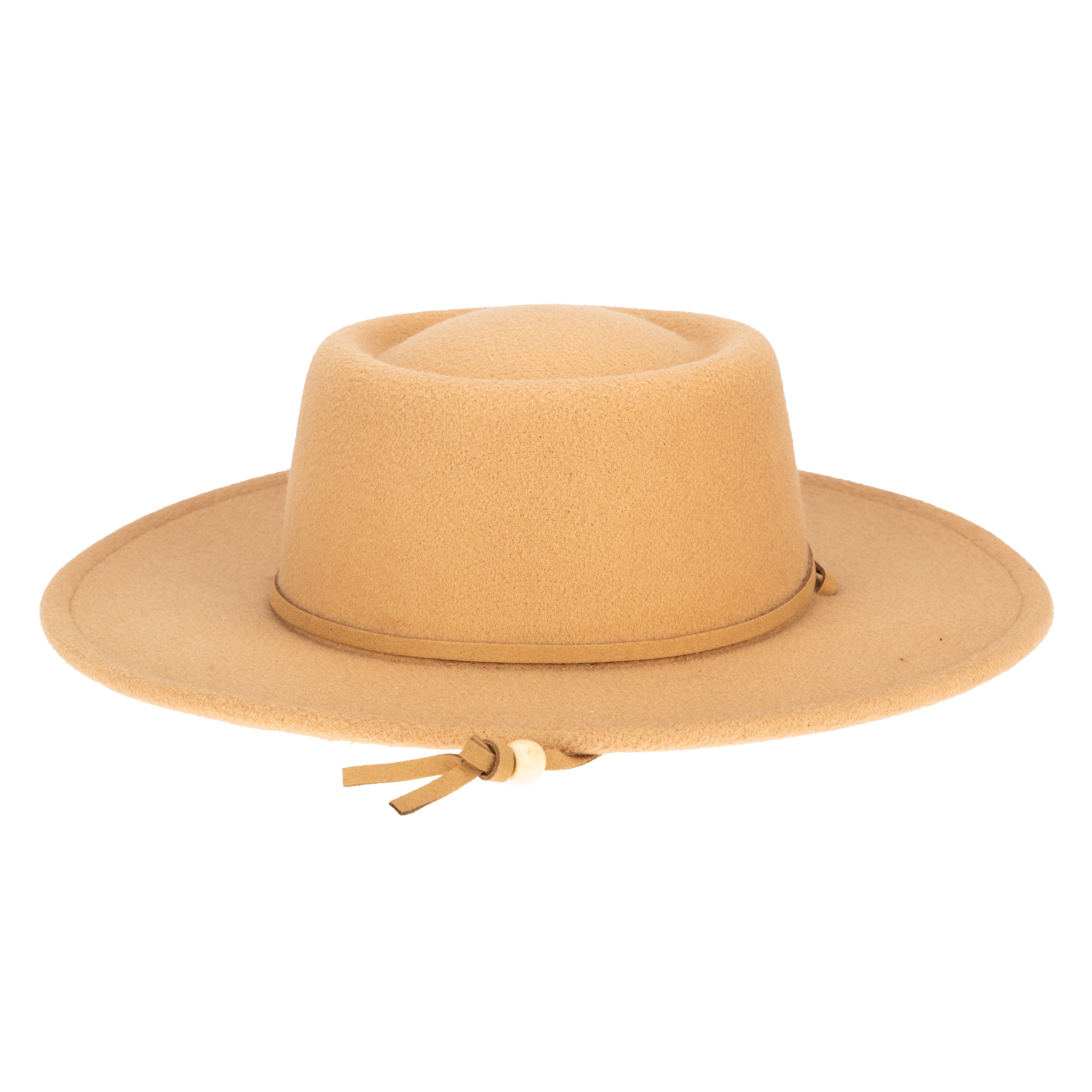 Women's Faux Felt Boater W/ Faux Leather Chin Cord 25 Women's Faux Felt Boater W/ Faux Leather Chin Cord