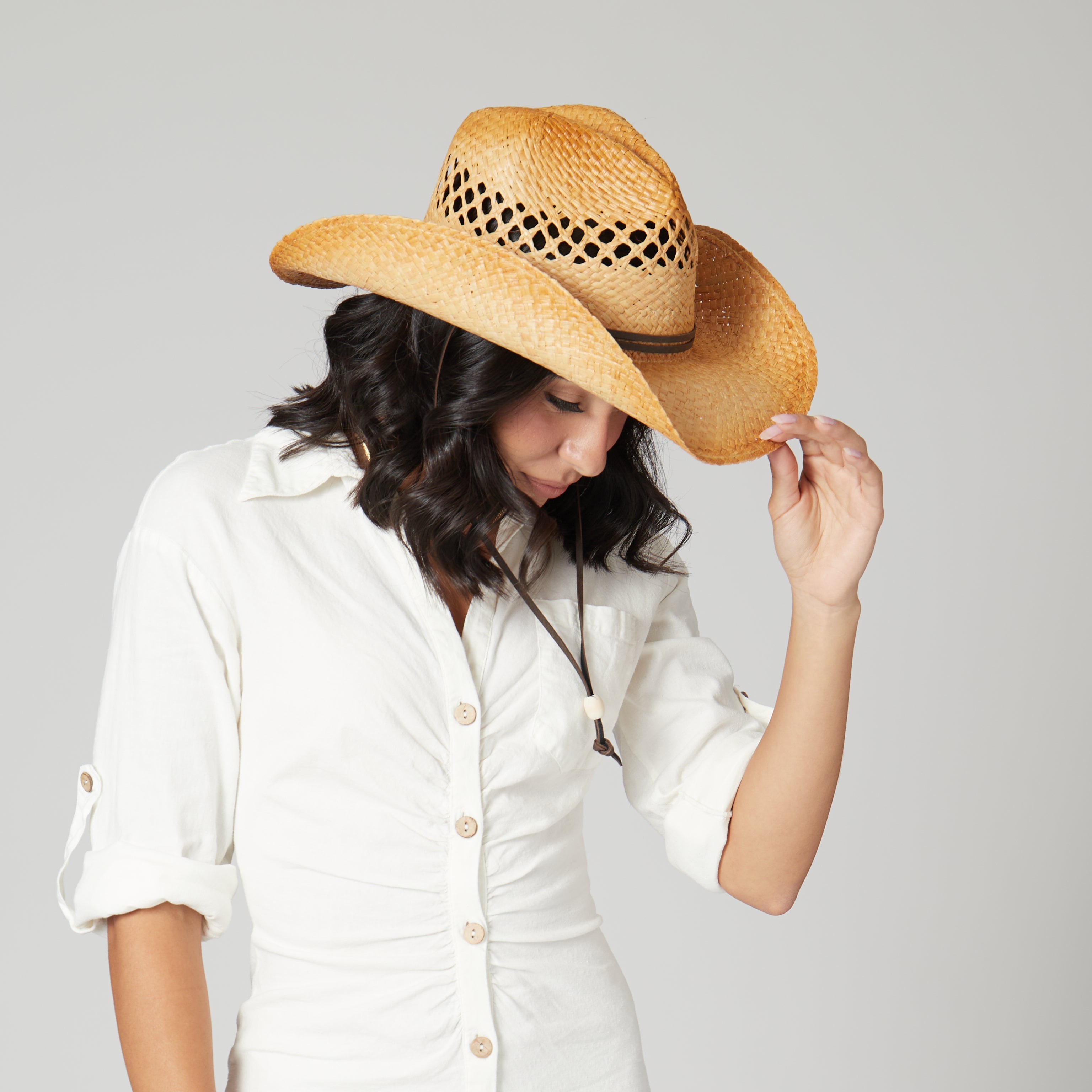 Women's Raffia Cowboy Hat 7 Women's Raffia Cowboy Hat