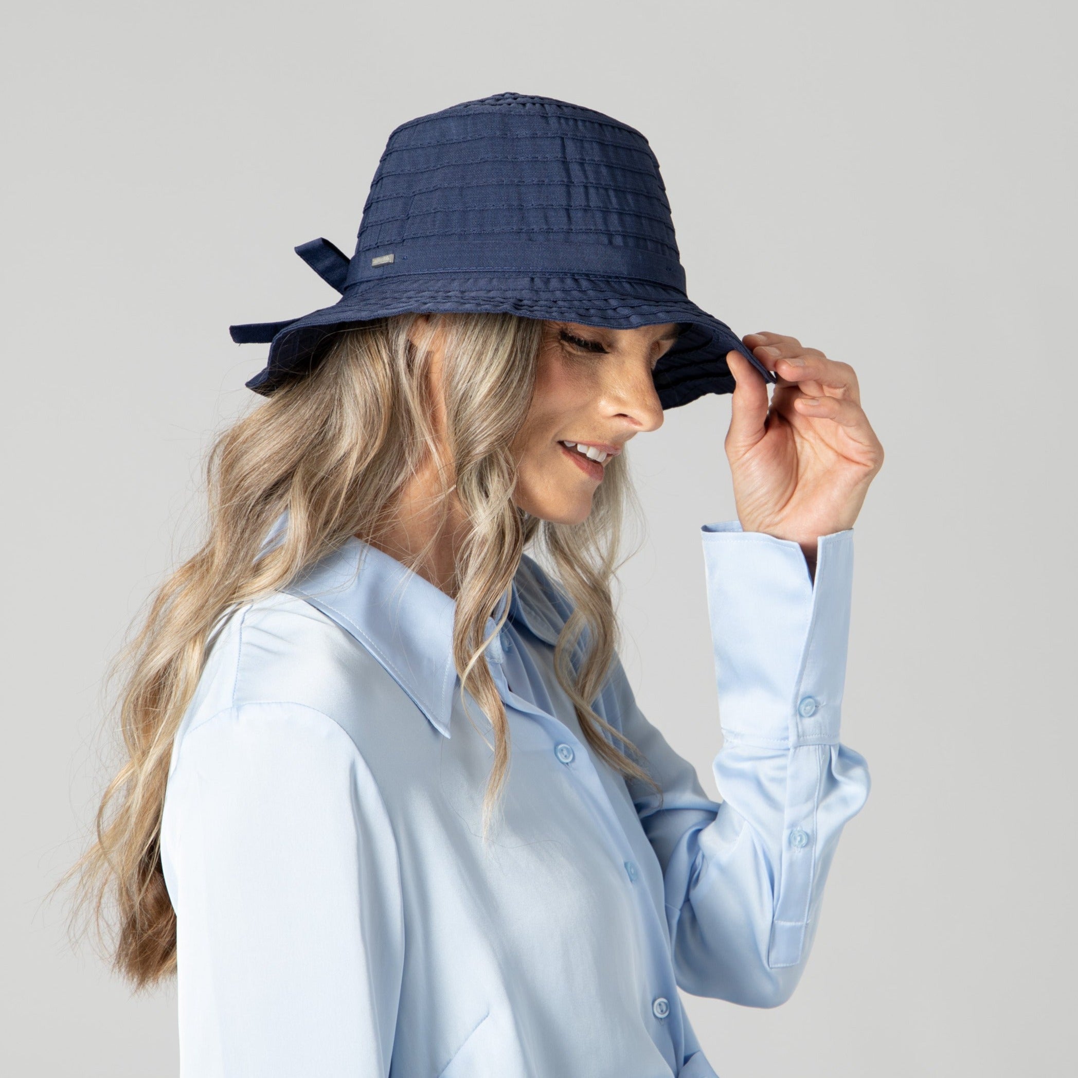Women's ribbon bucket with adjustable tie 15 Women's ribbon bucket with adjustable tie