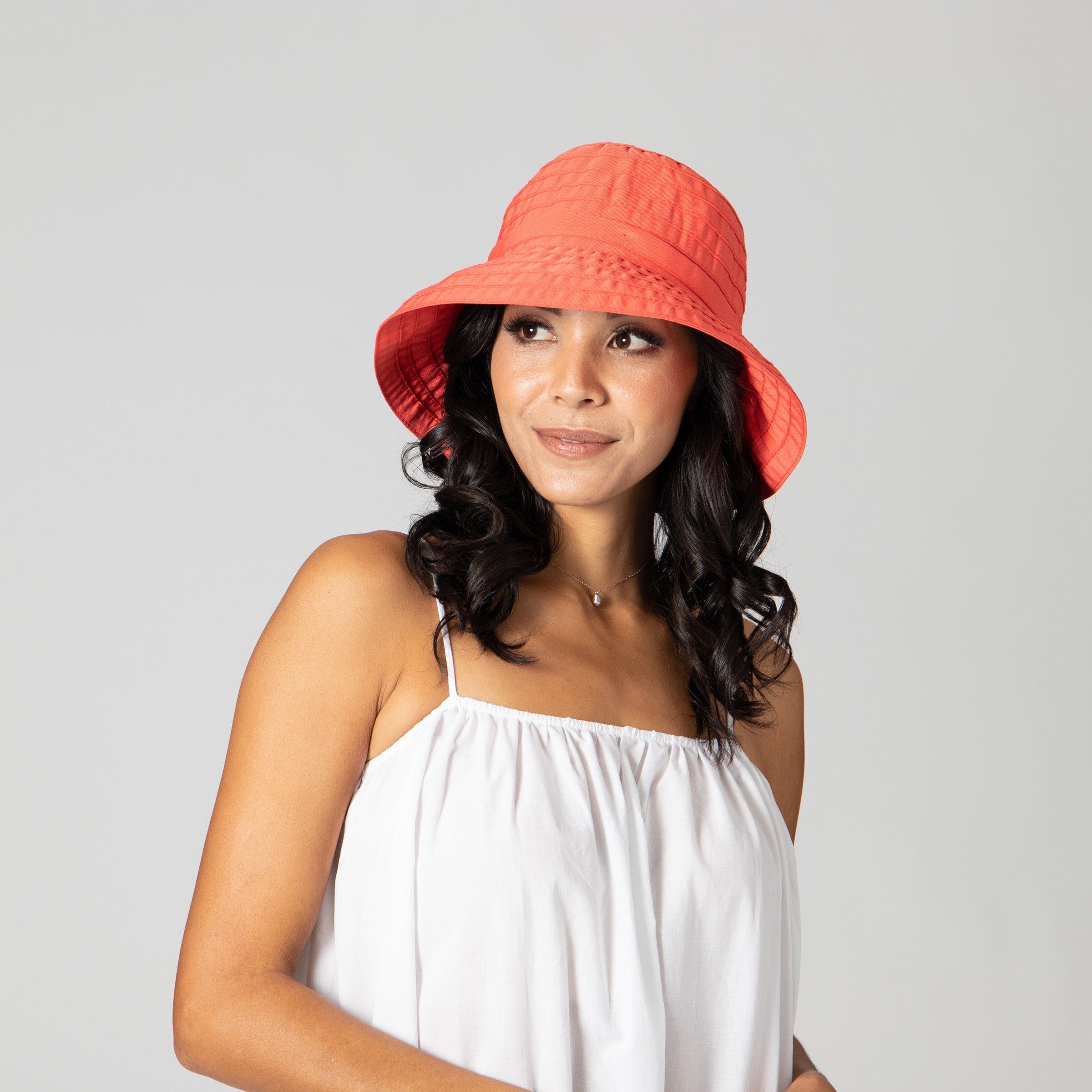 Women's ribbon bucket with adjustable tie 9 Women's ribbon bucket with adjustable tie