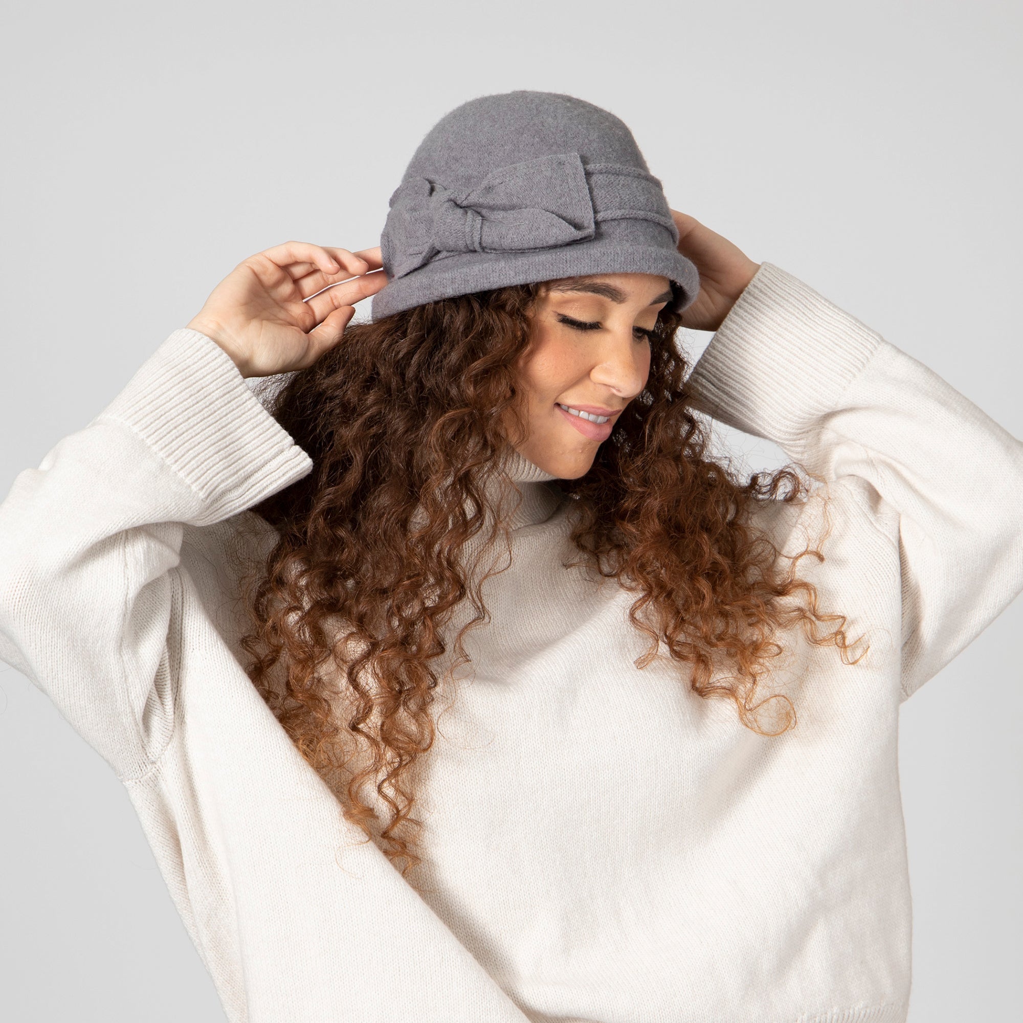 Women's Soft Knit Cloche With Bow 4 Women's Soft Knit Cloche With Bow