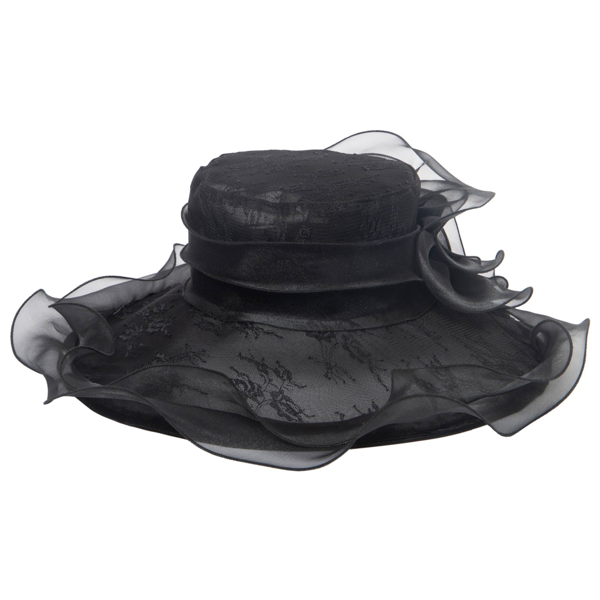 Women's Stiff Mesh Organza Dress Hat 4 Women's Stiff Mesh Organza Dress Hat