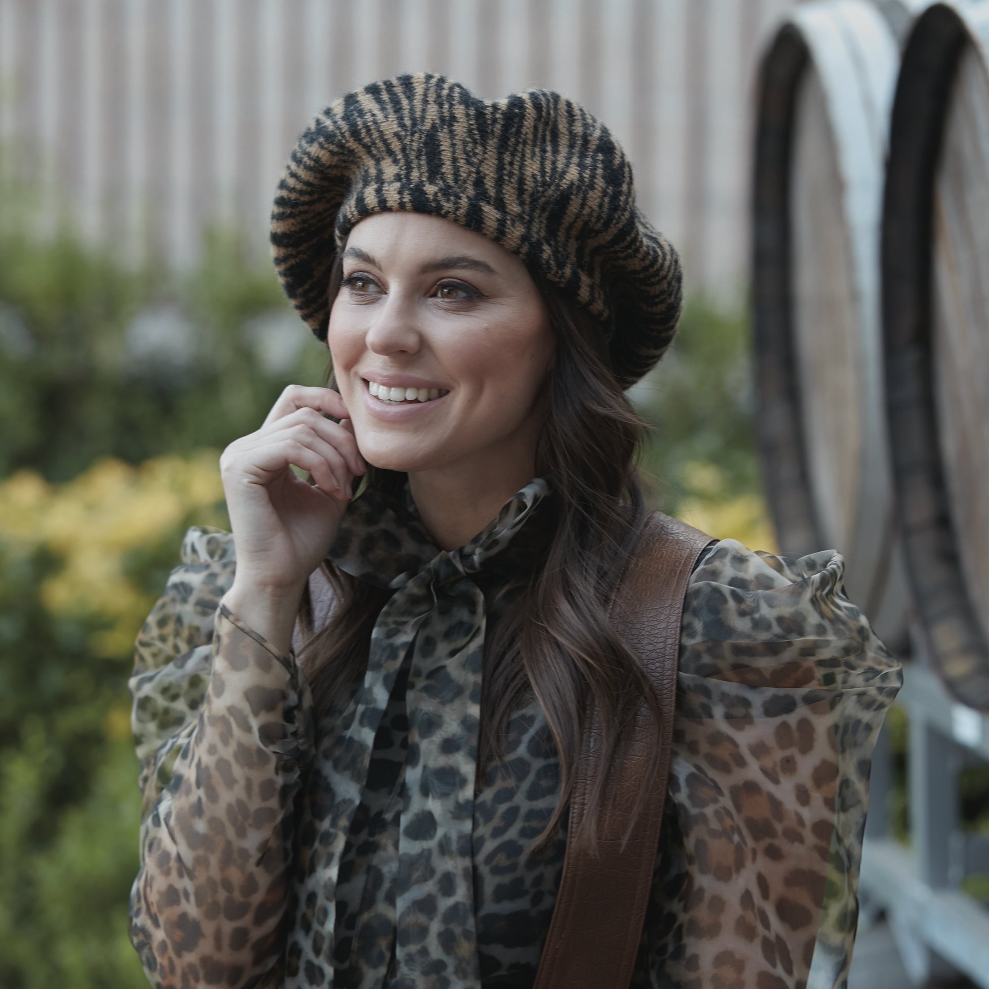 Women's Tiger/Zebra Pattern Beret 3 Women's Tiger/Zebra Pattern Beret