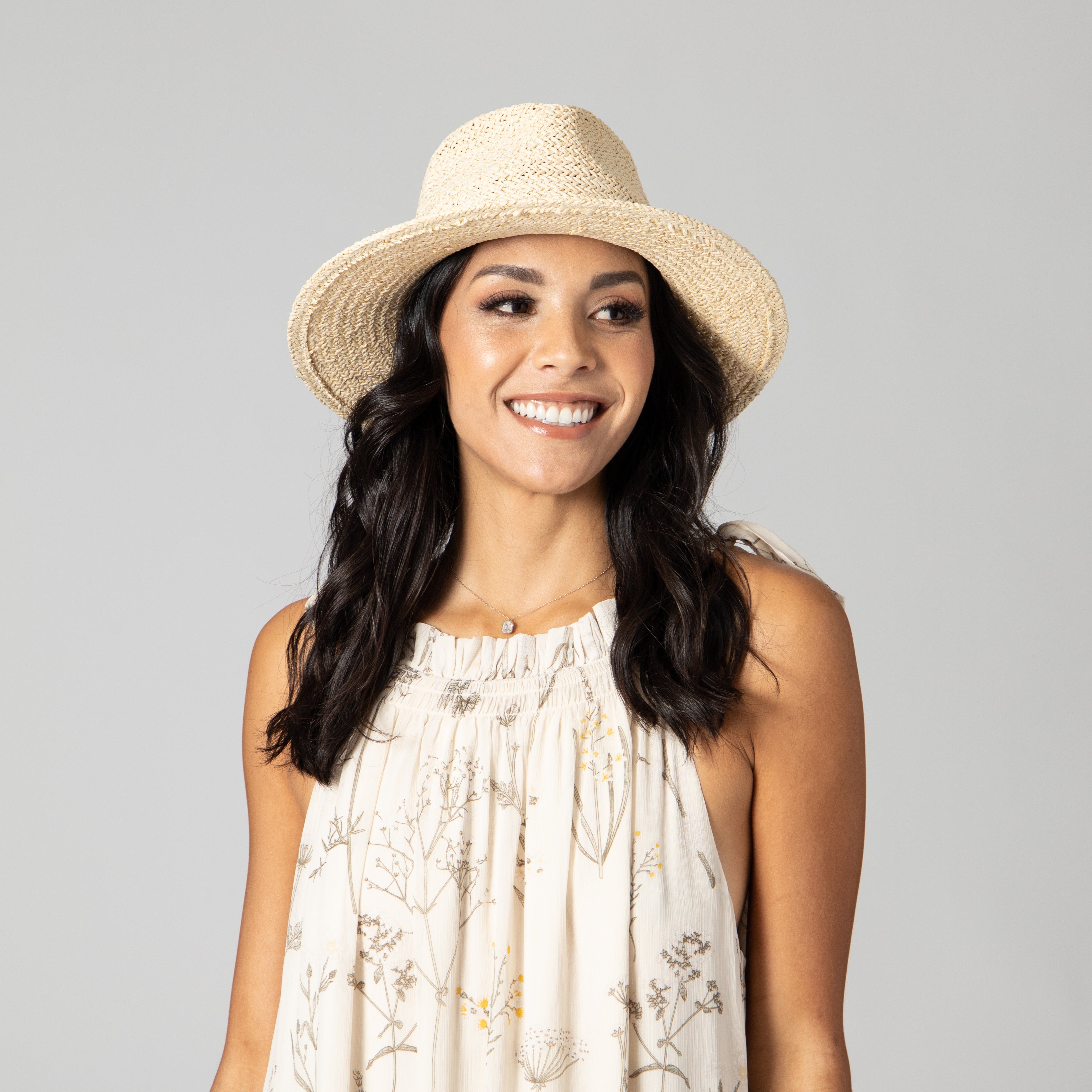 Women's Woven Shimmer Fedora w/ Braided Band (PBF7352) 3 Women's Woven Shimmer Fedora w/ Braided Band (PBF7352)
