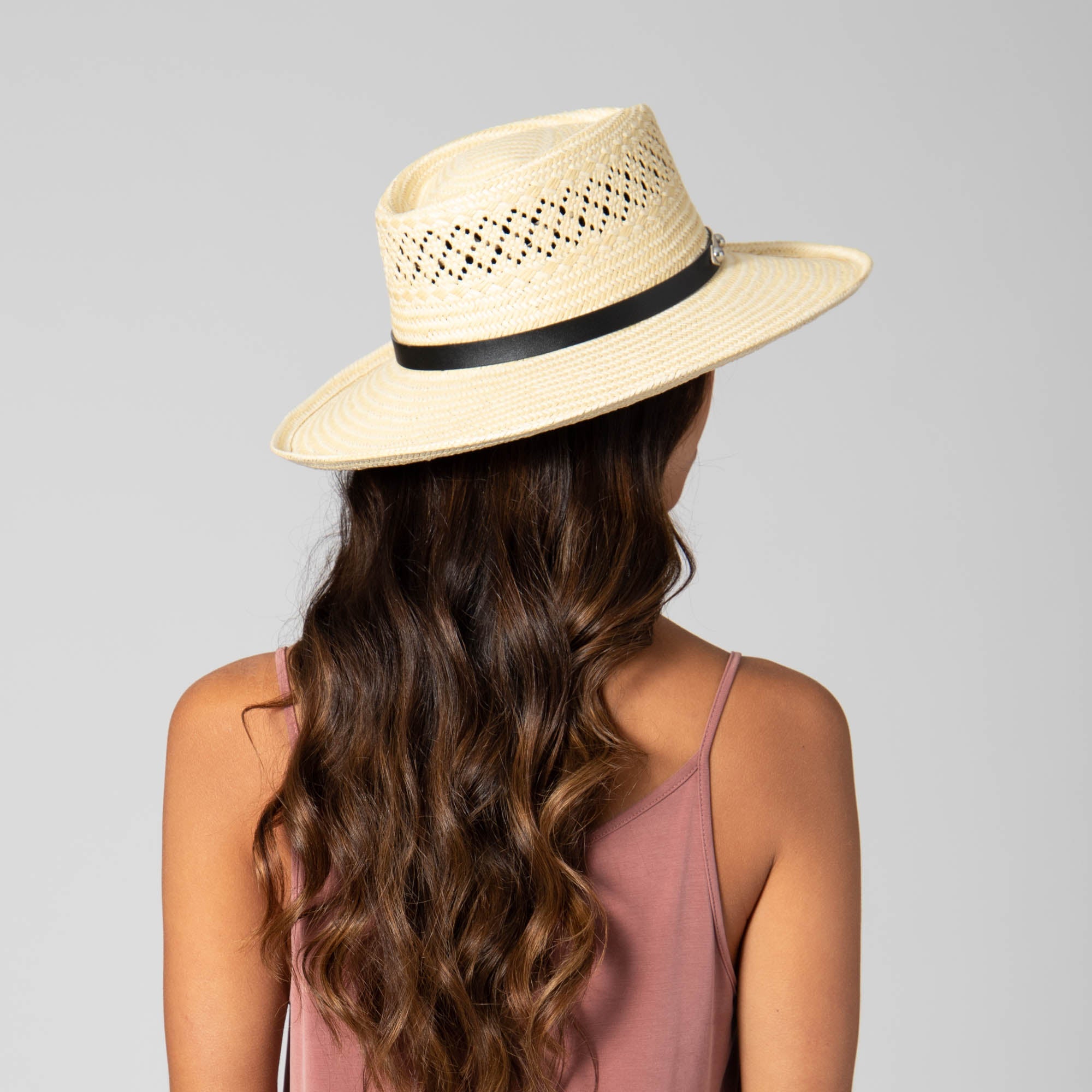 Woven West Women's Woven Paper Gambler with Studded Band 12 Woven West Women's Woven Paper Gambler with Studded Band