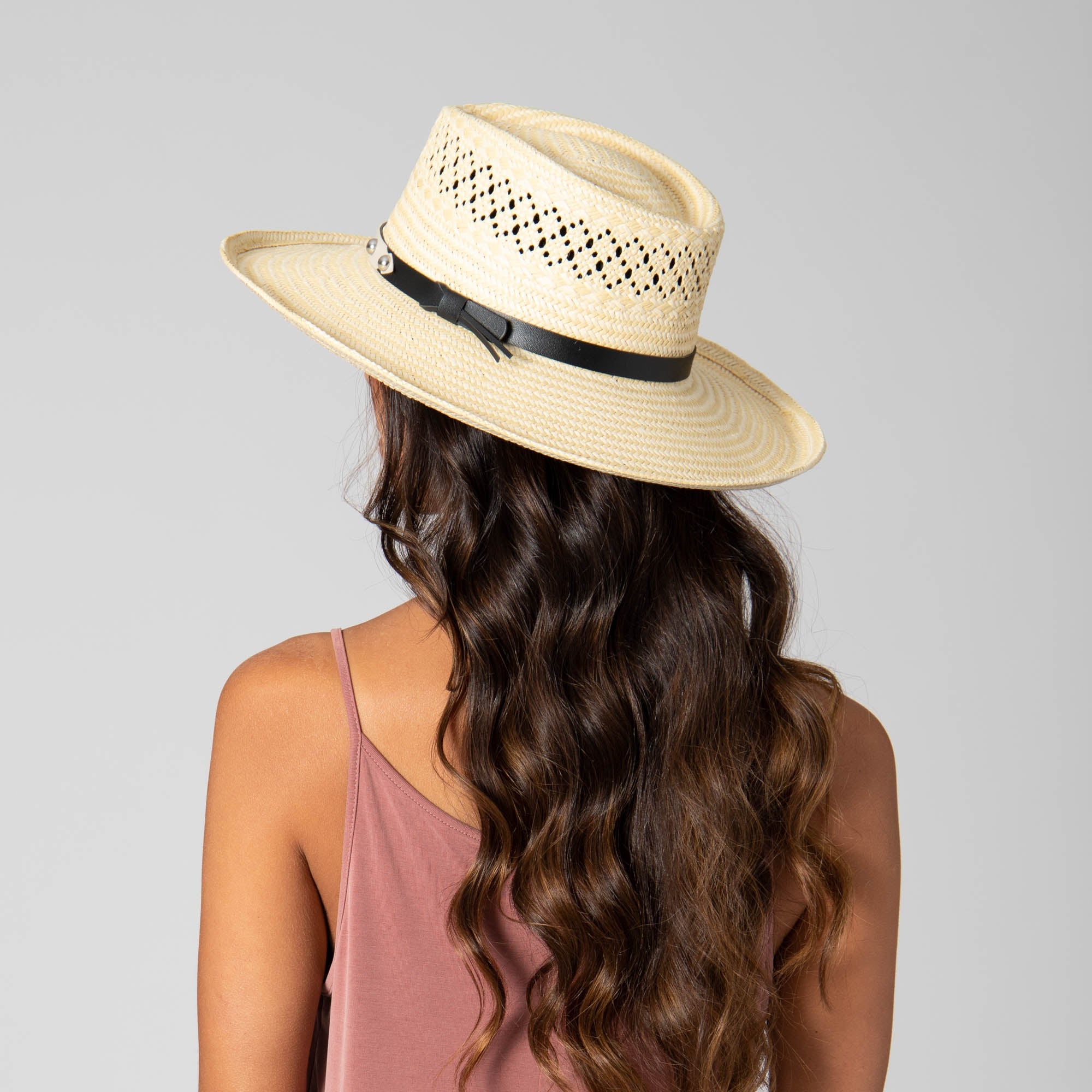 Woven West Women's Woven Paper Gambler with Studded Band 13 Woven West Women's Woven Paper Gambler with Studded Band