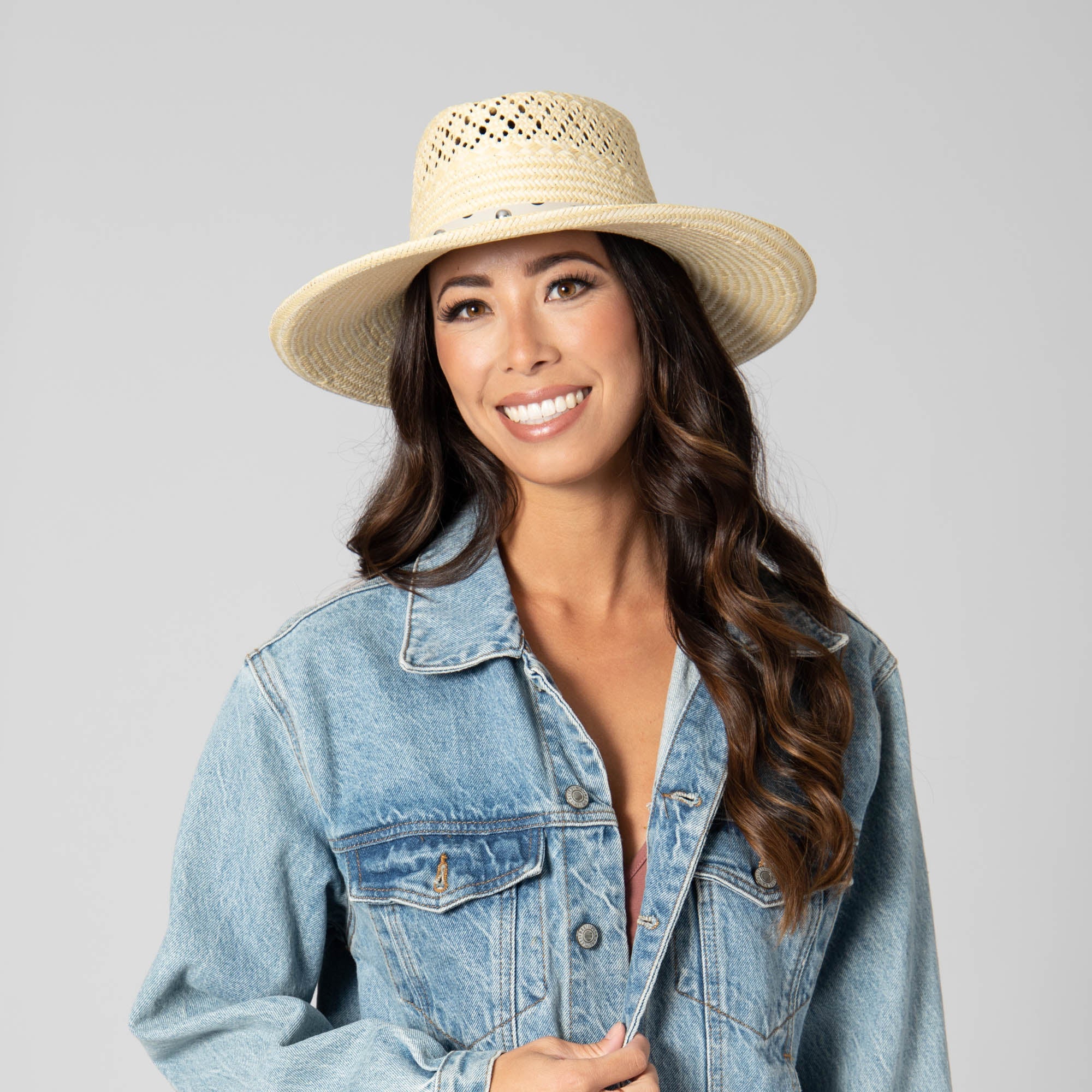 Woven West Women's Woven Paper Gambler with Studded Band 9 Woven West Women's Woven Paper Gambler with Studded Band