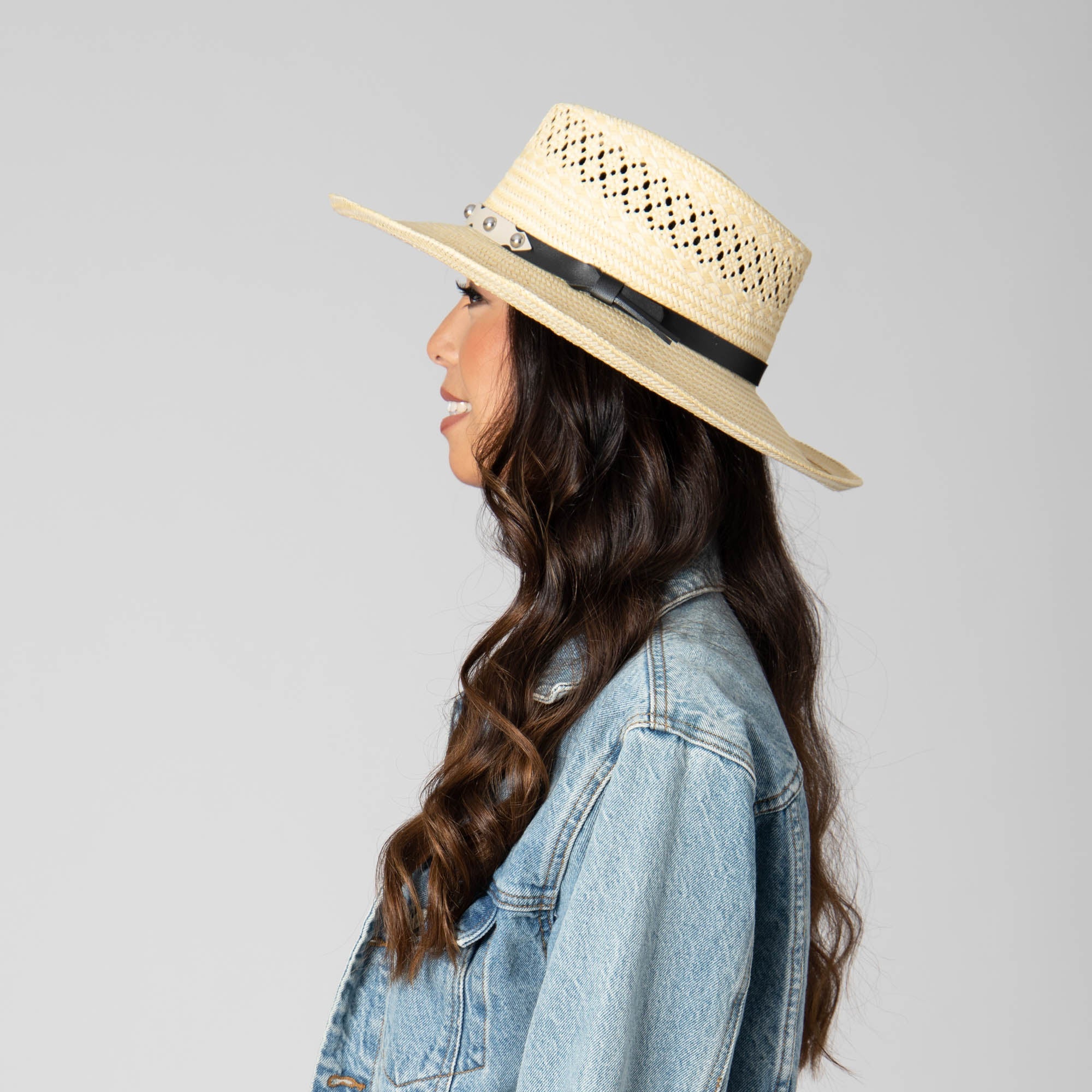 Woven West Women's Woven Paper Gambler with Studded Band 10 Woven West Women's Woven Paper Gambler with Studded Band